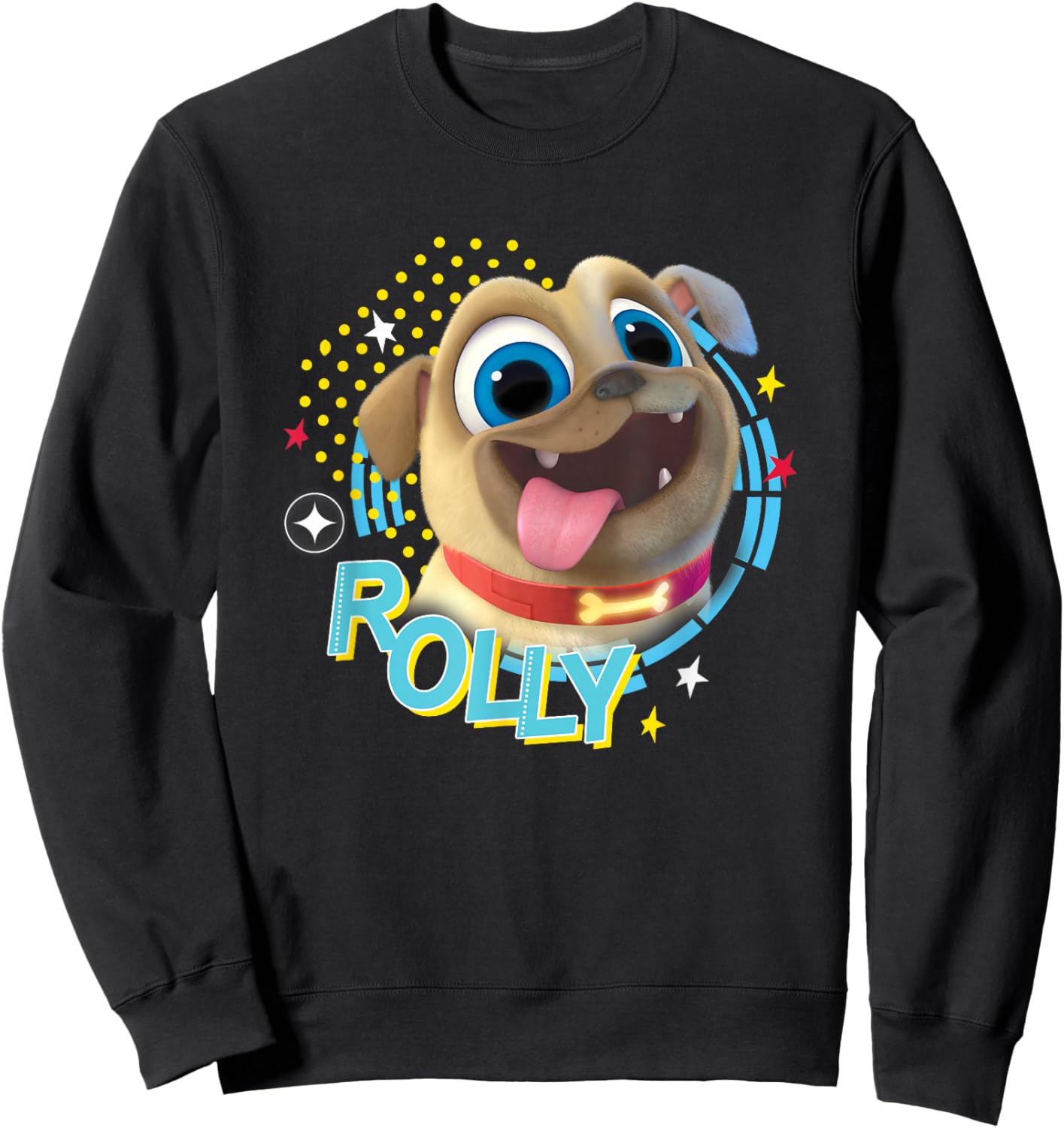 Disney Puppy Dog Pals Awesome Happy Rolly Big Chest Portrait Sweatshirt - Sweatshirt | Black