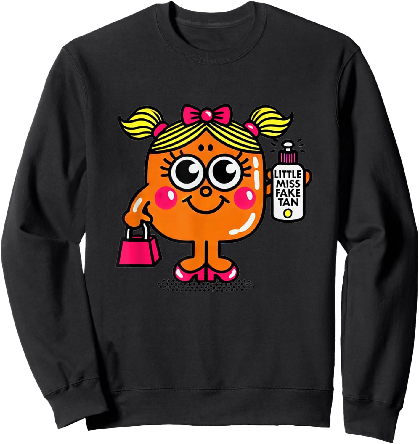 Little Miss Fake Tan Funny Beauty Self-Tanning Humor Sweatshirt - Sweatshirt | Black