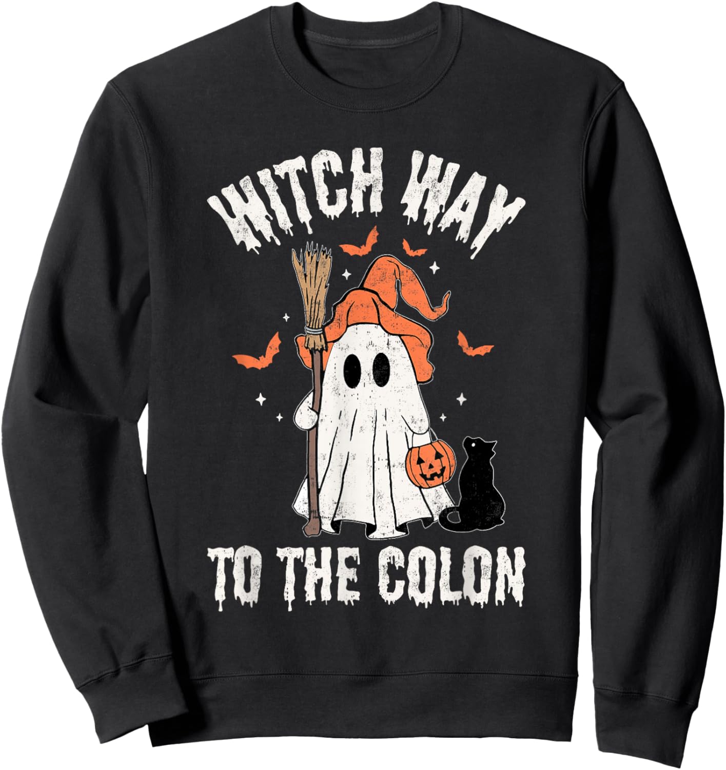 Witch Way To The Colon Gastrointestinal Endo Nurse Halloween Sweatshirt - Sweatshirt | Black