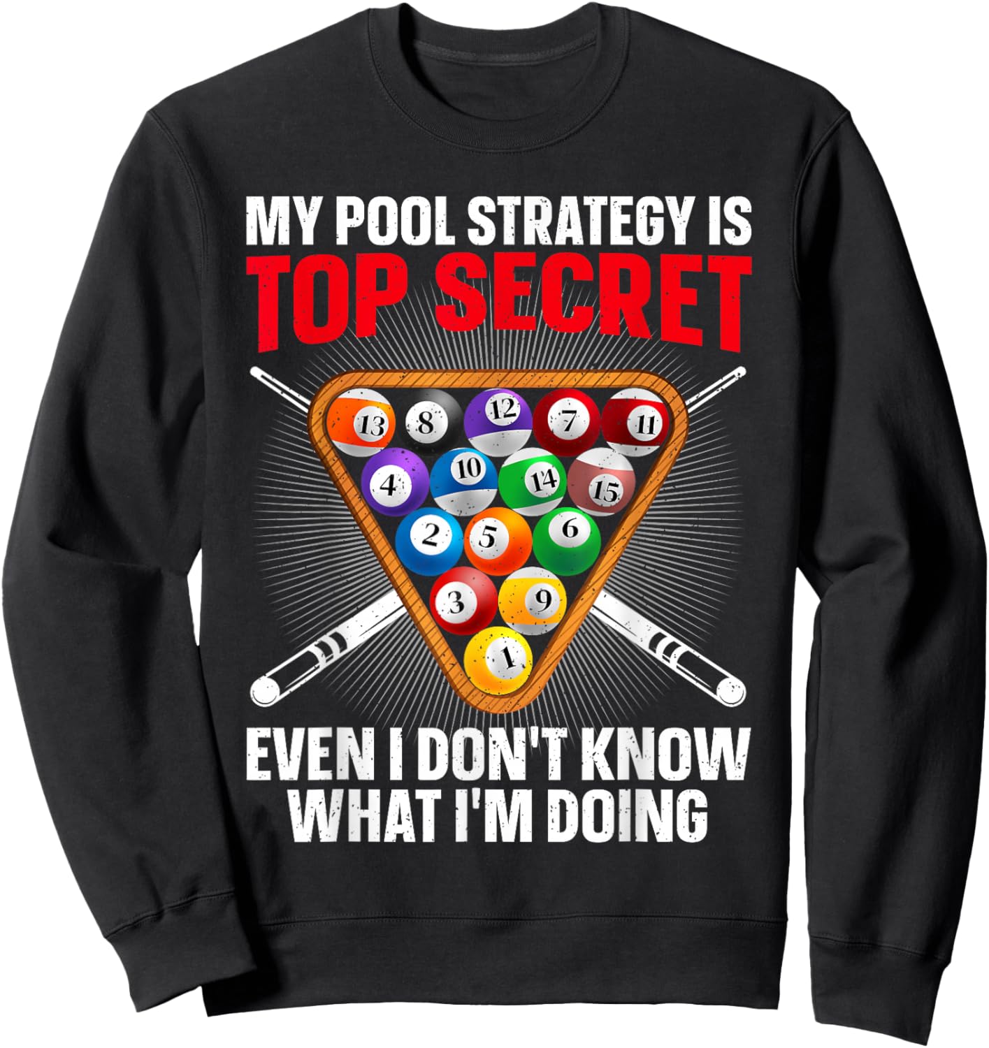 Funny Pool Player Design Women 8 Ball Billiard Lover Sweatshirt - Sweatshirt | Black