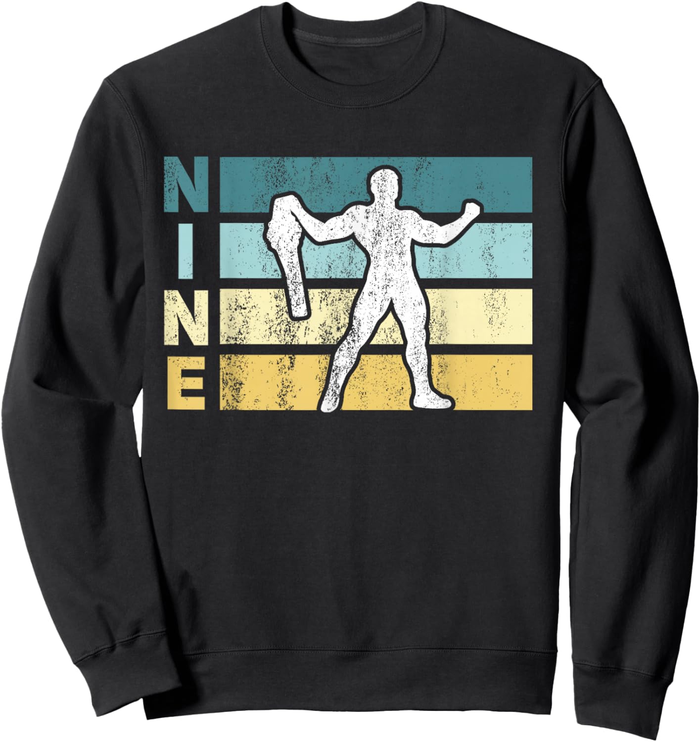 9th Wrestling Birthday Party Retro 9 Year Old Wrestler Sweatshirt - Sweatshirt | Black