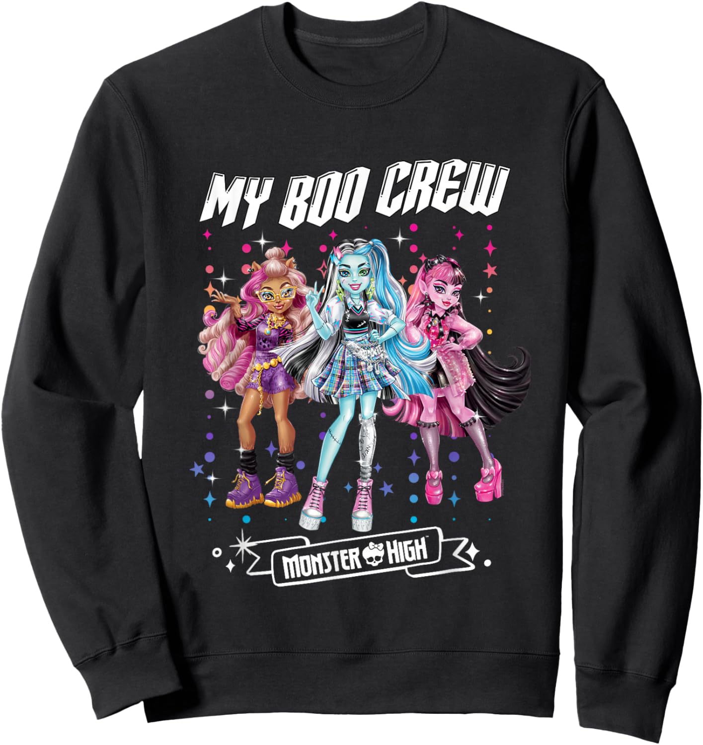 Monster High - My Boo Crew Clawdeen Frankie Draculaura Sweatshirt - Sweatshirt | Black