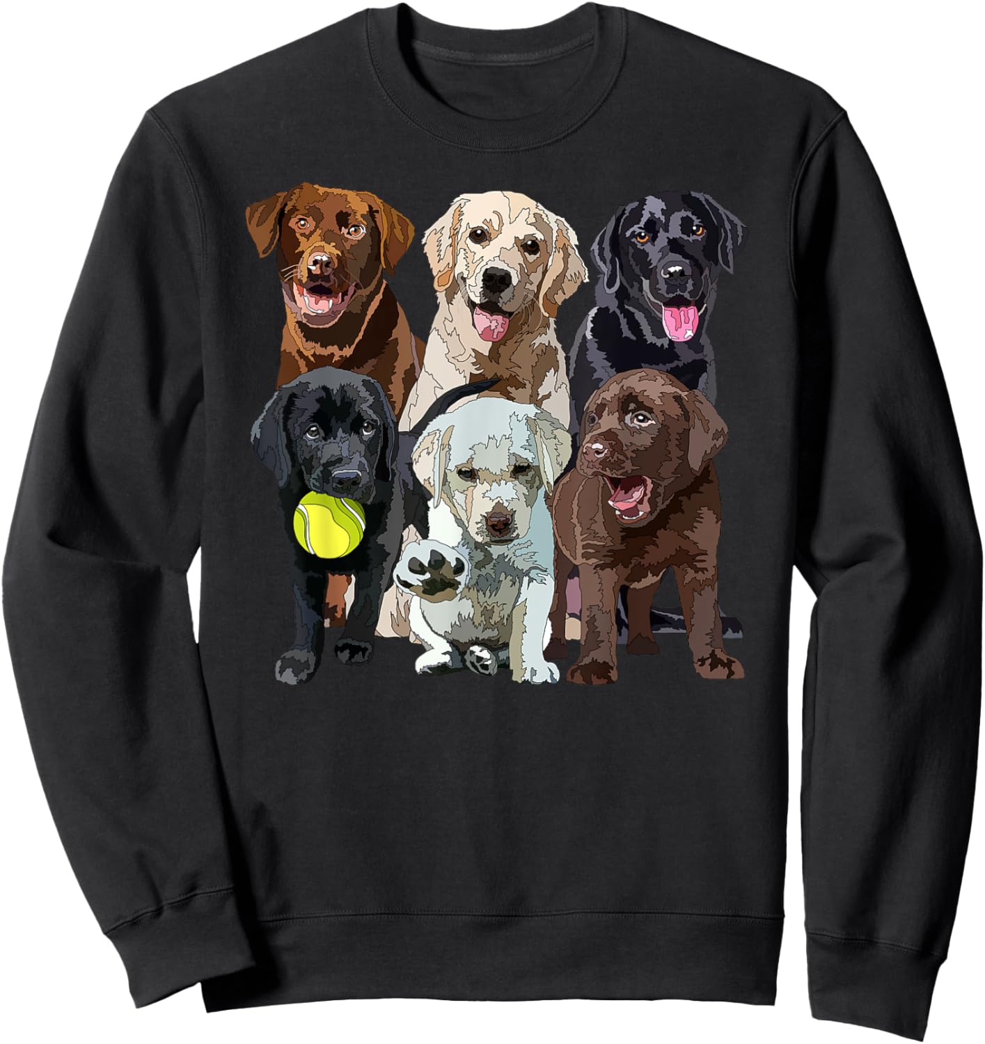 Labrador Retriever Lover Black Chocolate Yellow Lab Mom Dad Sweatshirt - Sweatshirt | Black