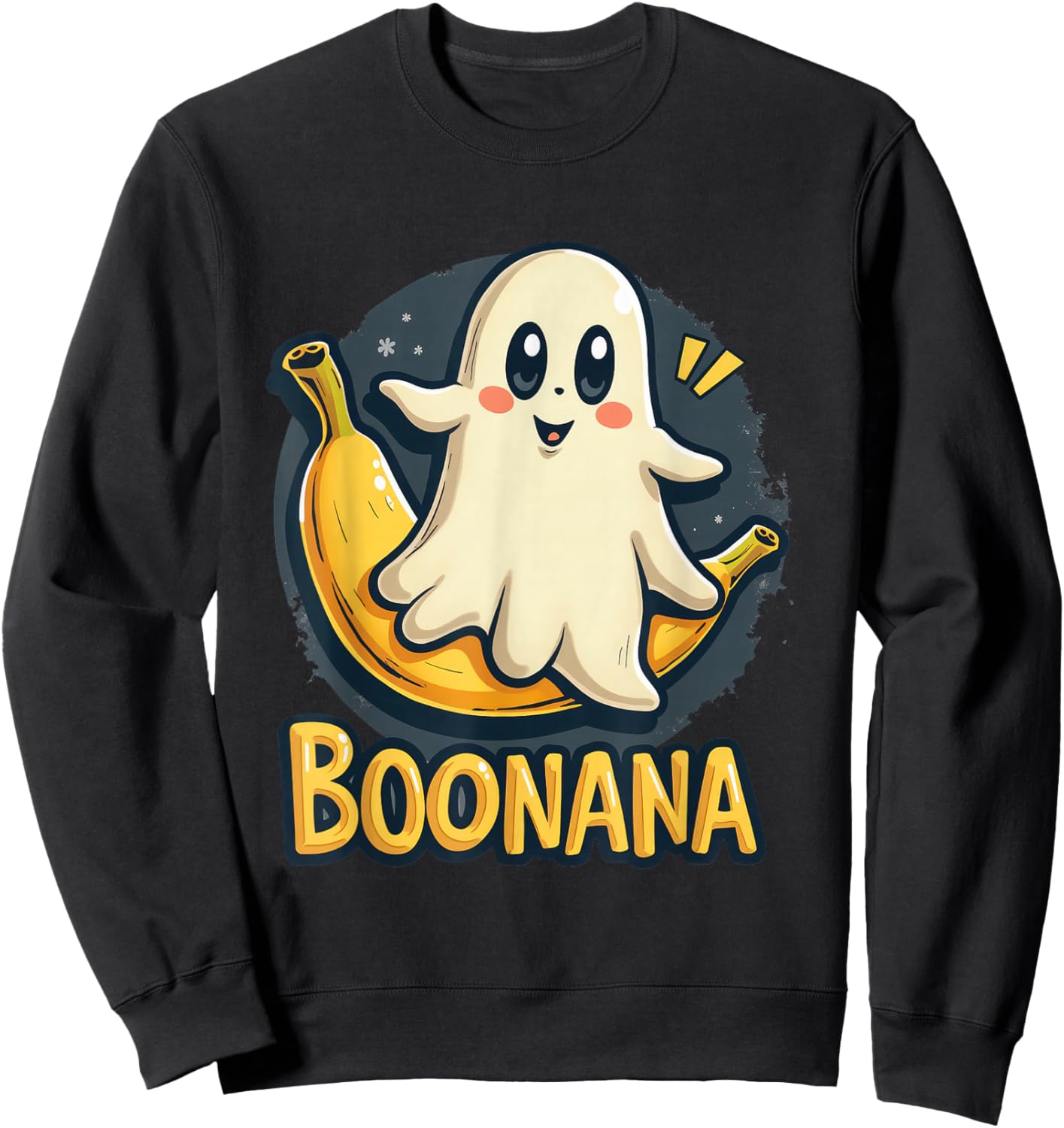 Boonana Halloween Cute Ghost Banana Fun Spooky Kawaii Sweatshirt - Sweatshirt | Black