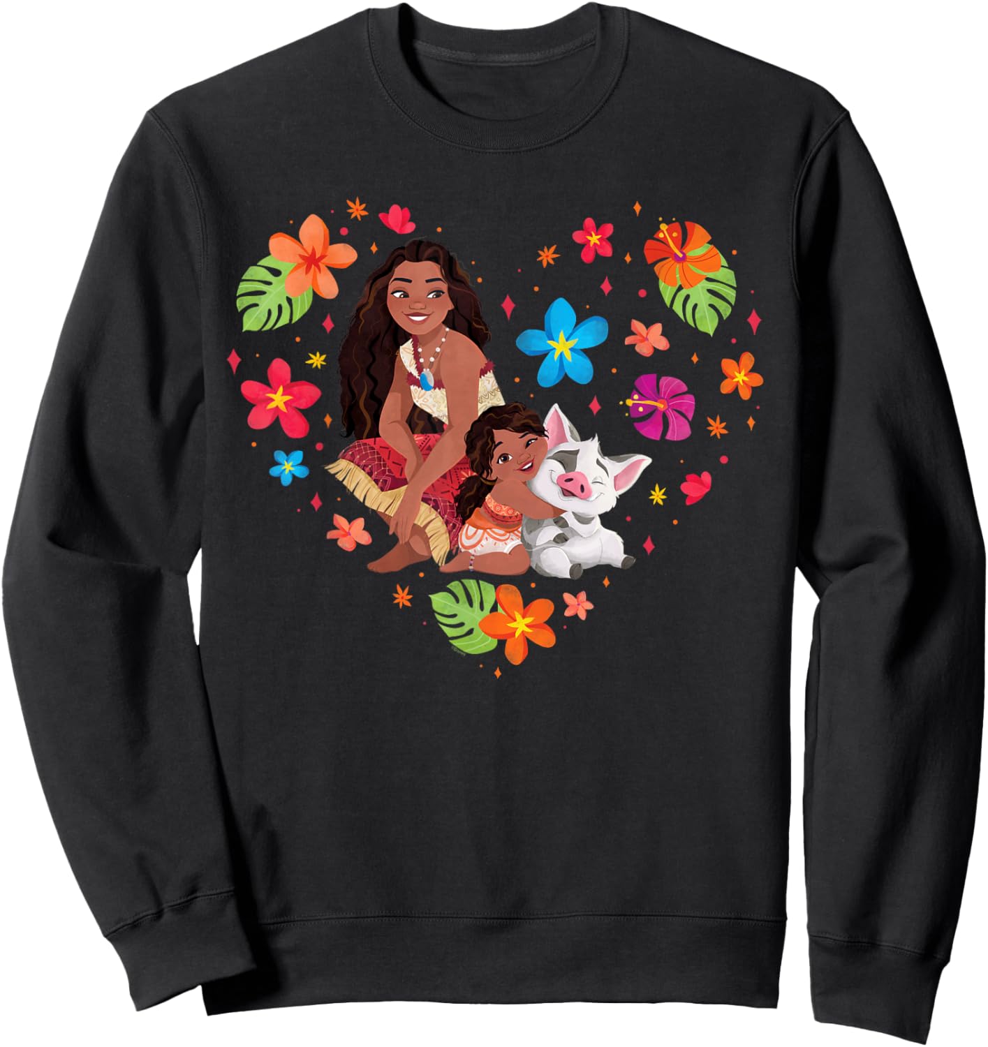 Disney Moana 2 Moana Simea and Pua Tropical Heart Sisters Sweatshirt - Sweatshirt | Black