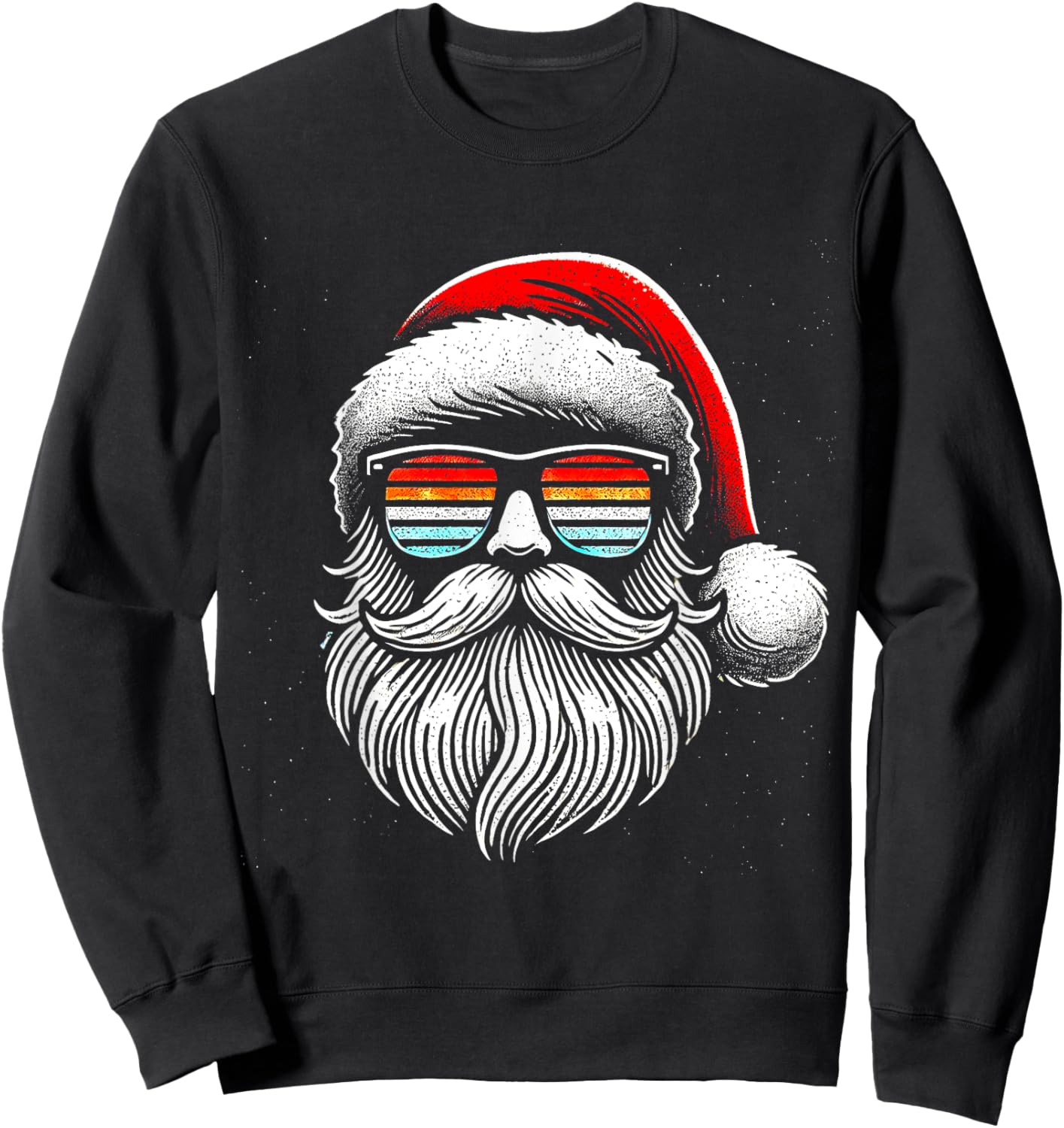 Santa Face Retro Sunglasses Christmas Xmas Men Women Kids Sweatshirt - Sweatshirt | Black