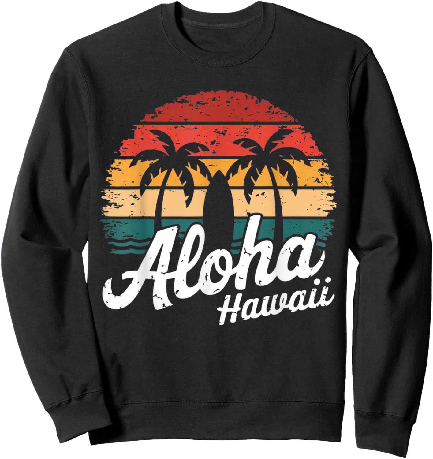 Aloha Hawaii Hawaiian Island sun Beach Surfboard Surf squad Sweatshirt - Sweatshirt | Black