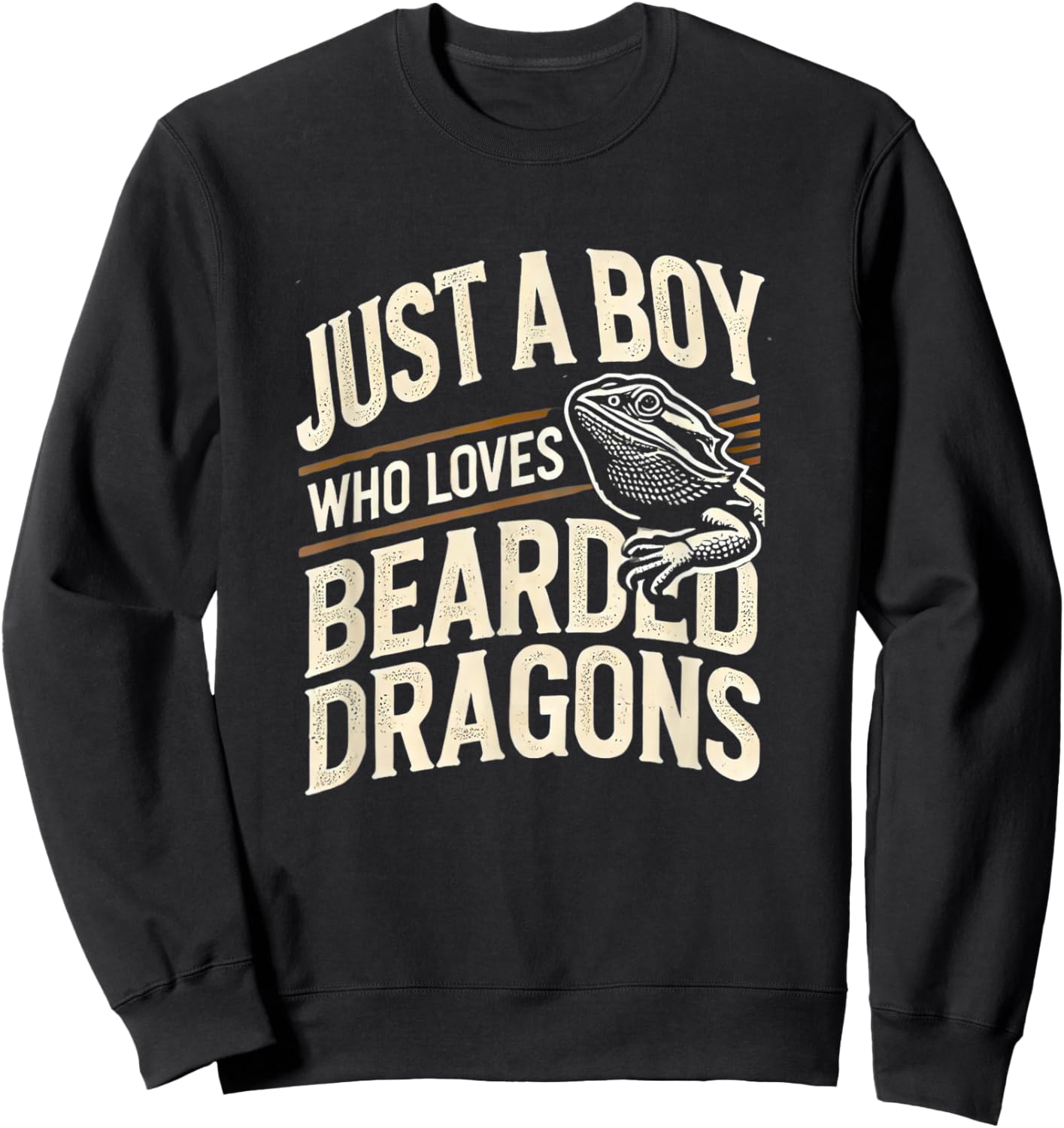 Bearded Dragon Shirt Boys Pogona Reptile Bearded Dragons Sweatshirt - Sweatshirt | Black