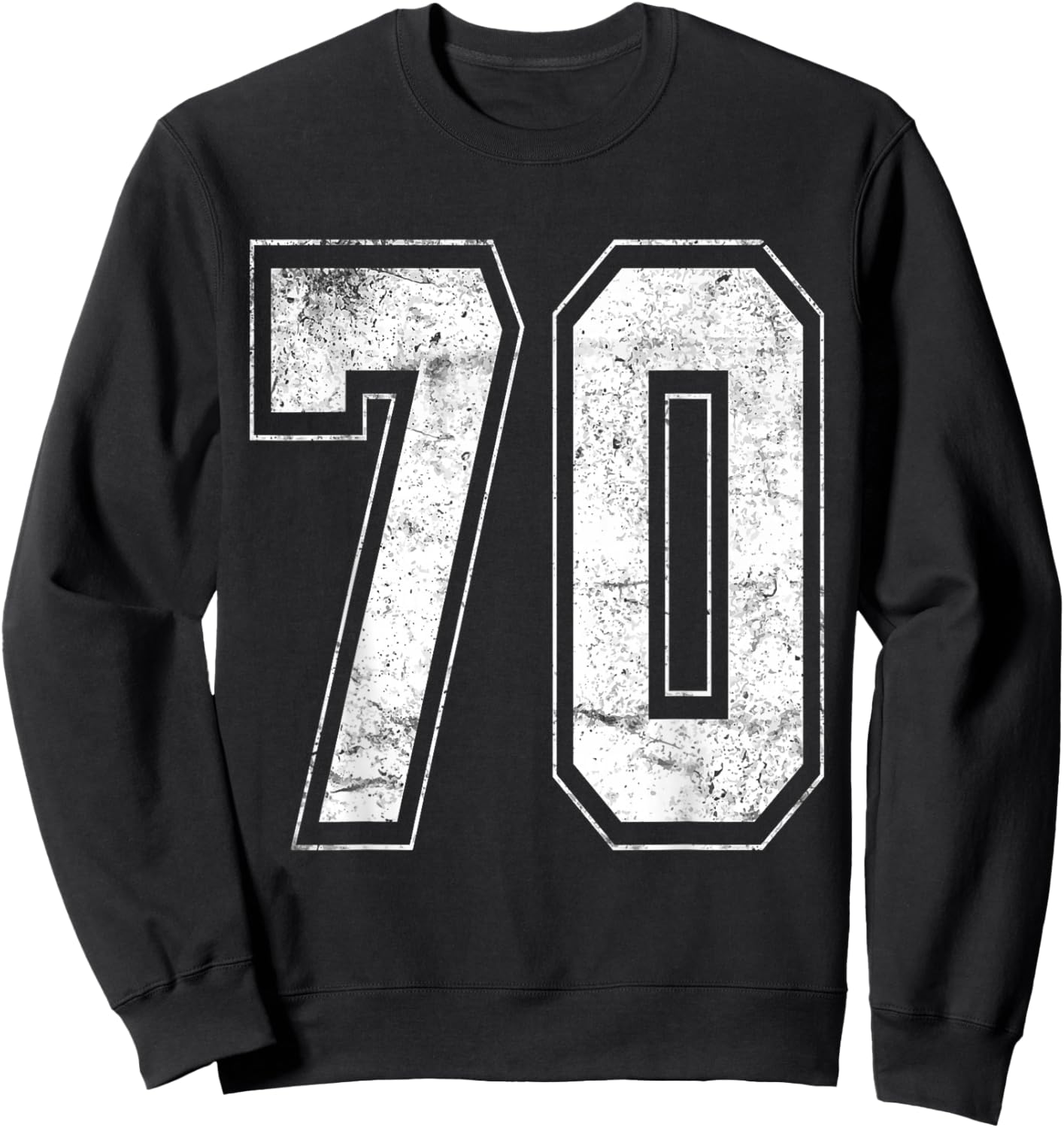 Jersey Uniform Number #70 Athletic Style Sports Graphic Sweatshirt - Sweatshirt | Black