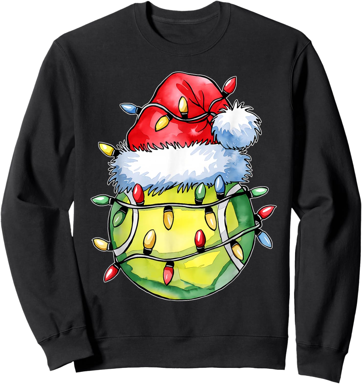 Santa Sports Design Boys Christmas Tennis Player Sweatshirt - Sweatshirt | Black