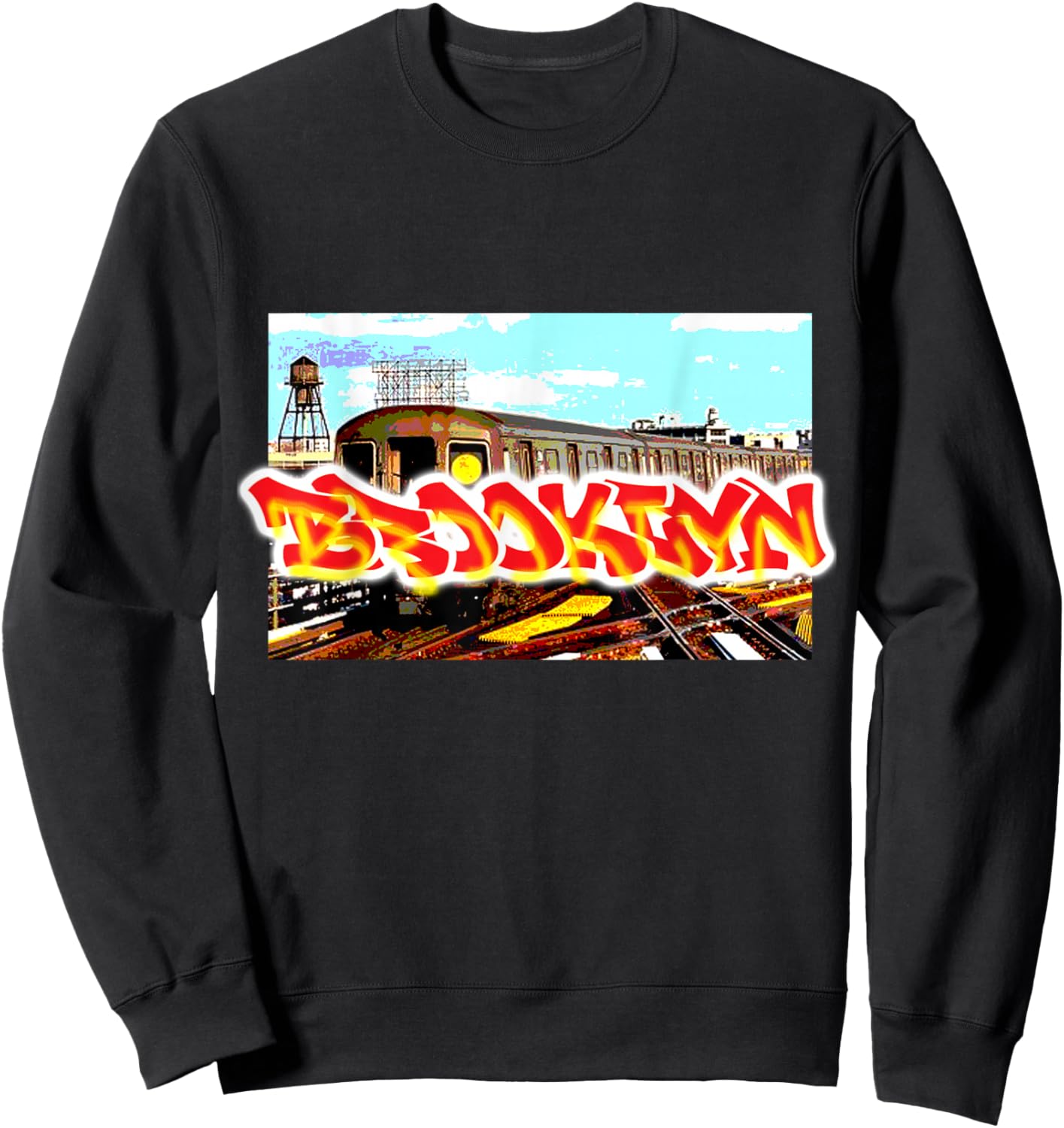 Brooklyn New York Hip Hop NYC Old School Subway Graffiti Sweatshirt - Sweatshirt | Black