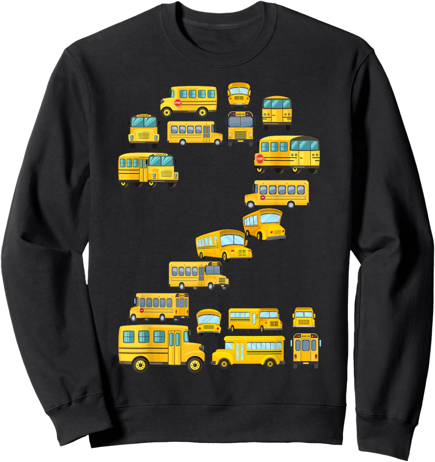 Cool 2 Birthday School Bus 2nd Bday Party 2 Years Old Sweatshirt - Sweatshirt | Black