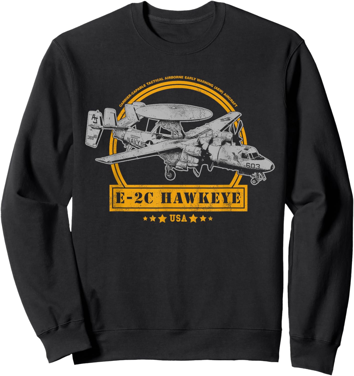 E-2 Hawkeye Aircraft Sweatshirt - Sweatshirt | Black