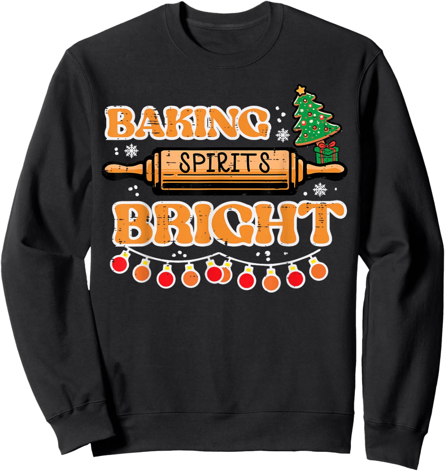 Christmas Baking Spirits Bright Xmas Baker Women Kids Men Sweatshirt - Sweatshirt | Black