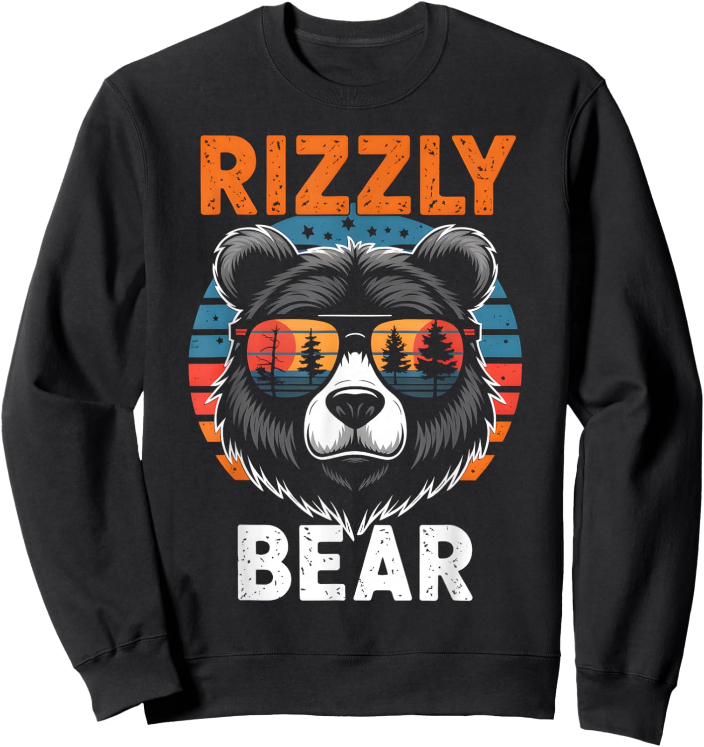 Rizzly Bear Funny Gen Alpha Viral Influencer Slang Sweatshirt - Sweatshirt | Black