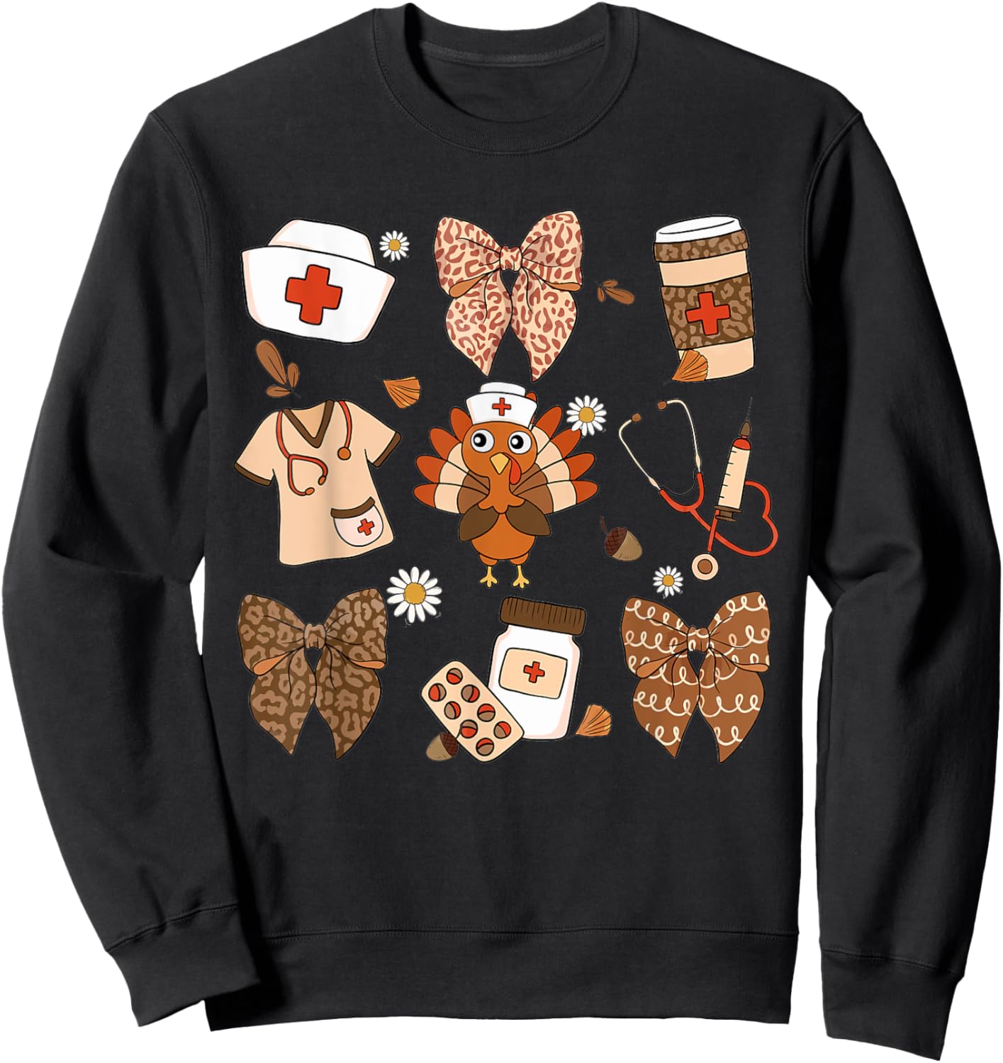Nurse Thanksgiving RN CNA Emergency Department Medical Team Sweatshirt - Sweatshirt | Black