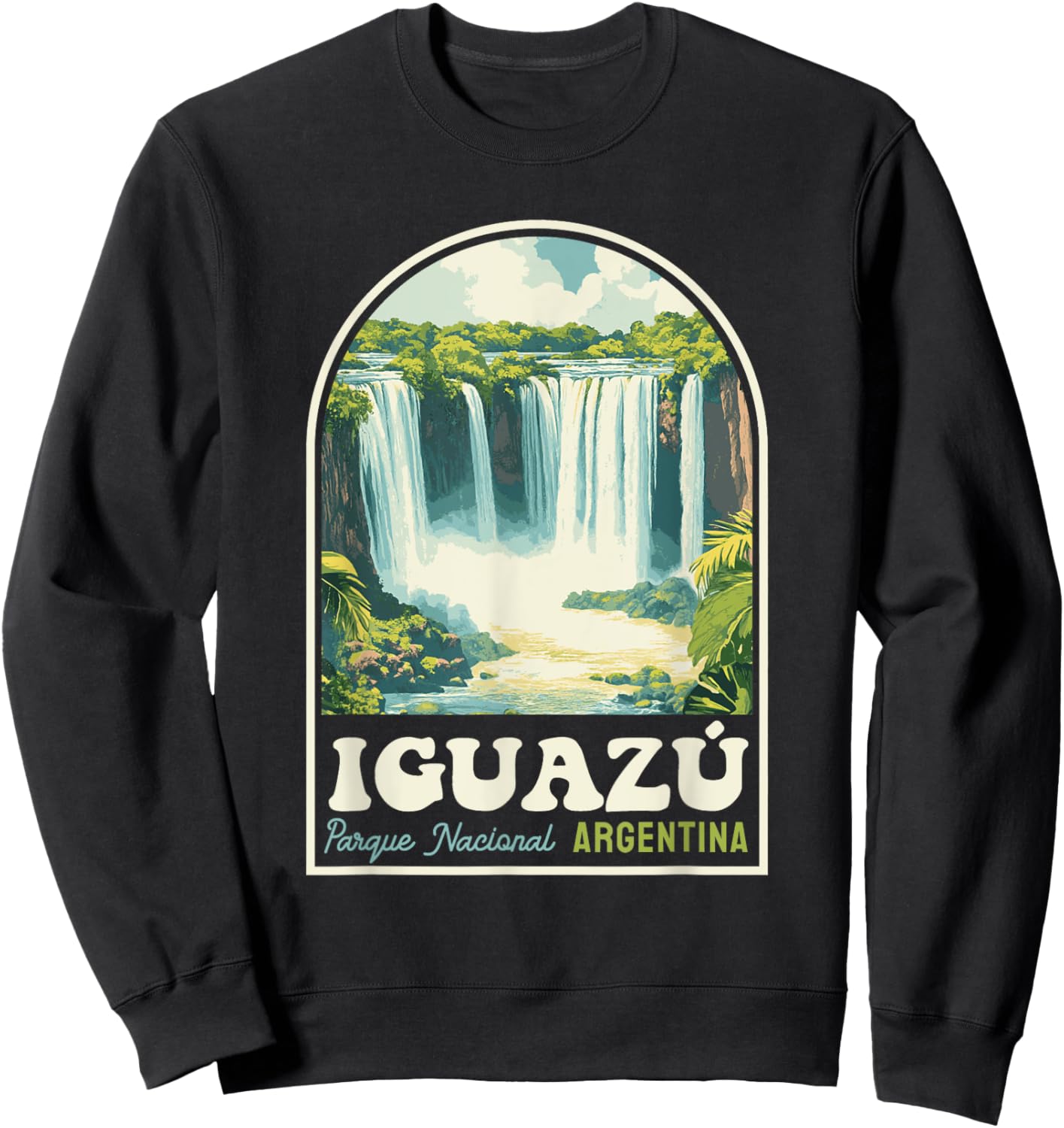 Iguazú Falls National Park Argentina Retro Travel Souvenir Sweatshirt - Sweatshirt | Black