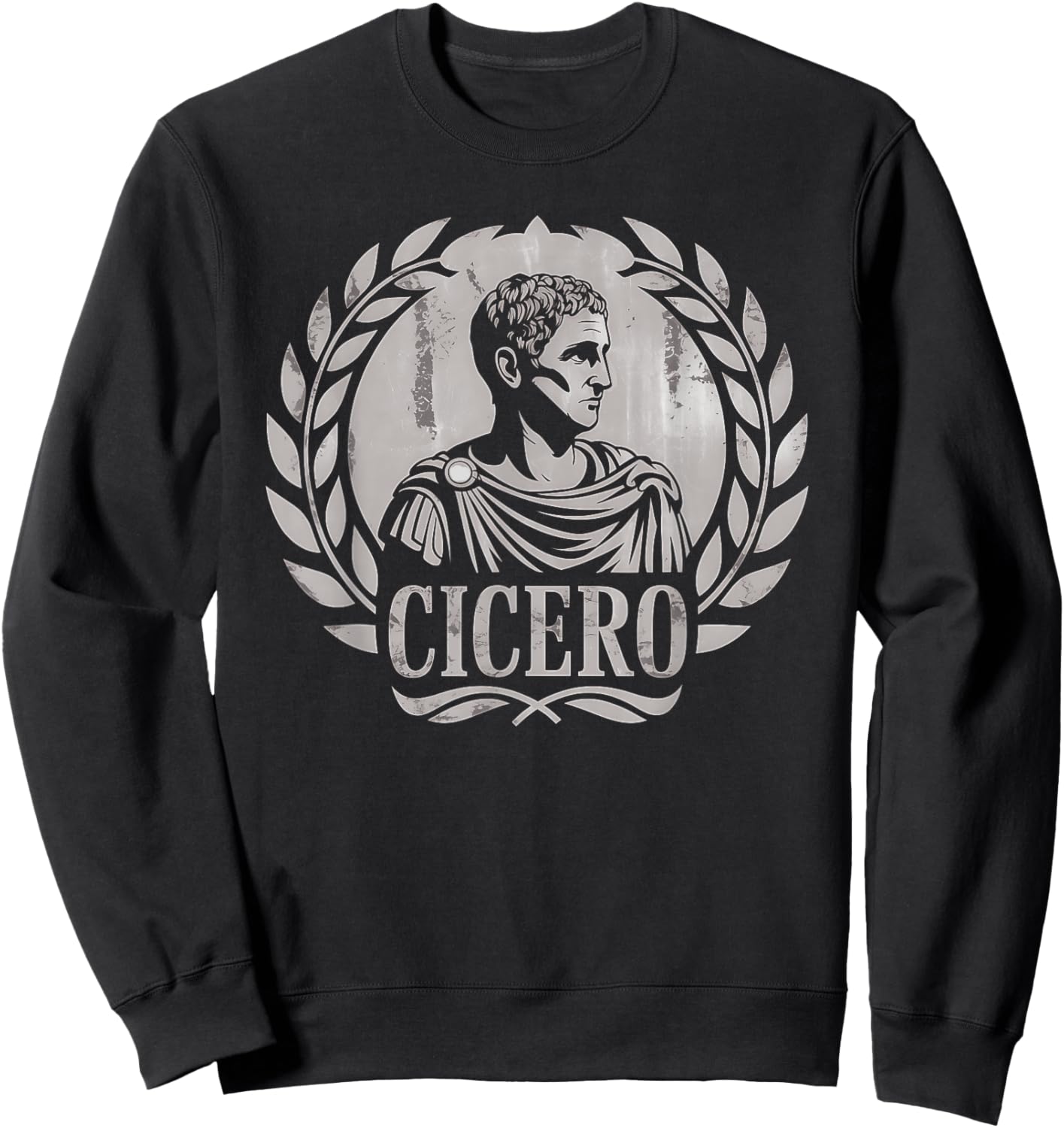 Agema Apparel -Adults Cicero Ancient Roman History , Black, Small, Short Sleeve Sweatshirt - Sweatshirt | Black