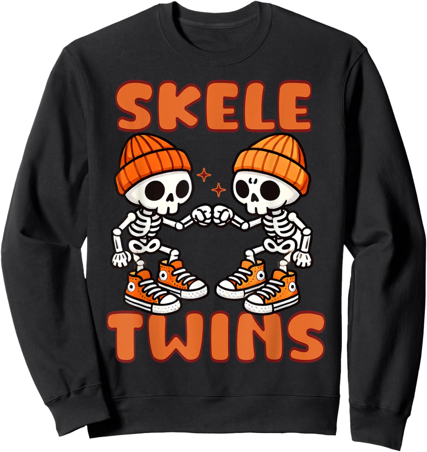 Twin Boys Twinning Halloween Best Friend Matching Skeleton Sweatshirt - Sweatshirt | Black