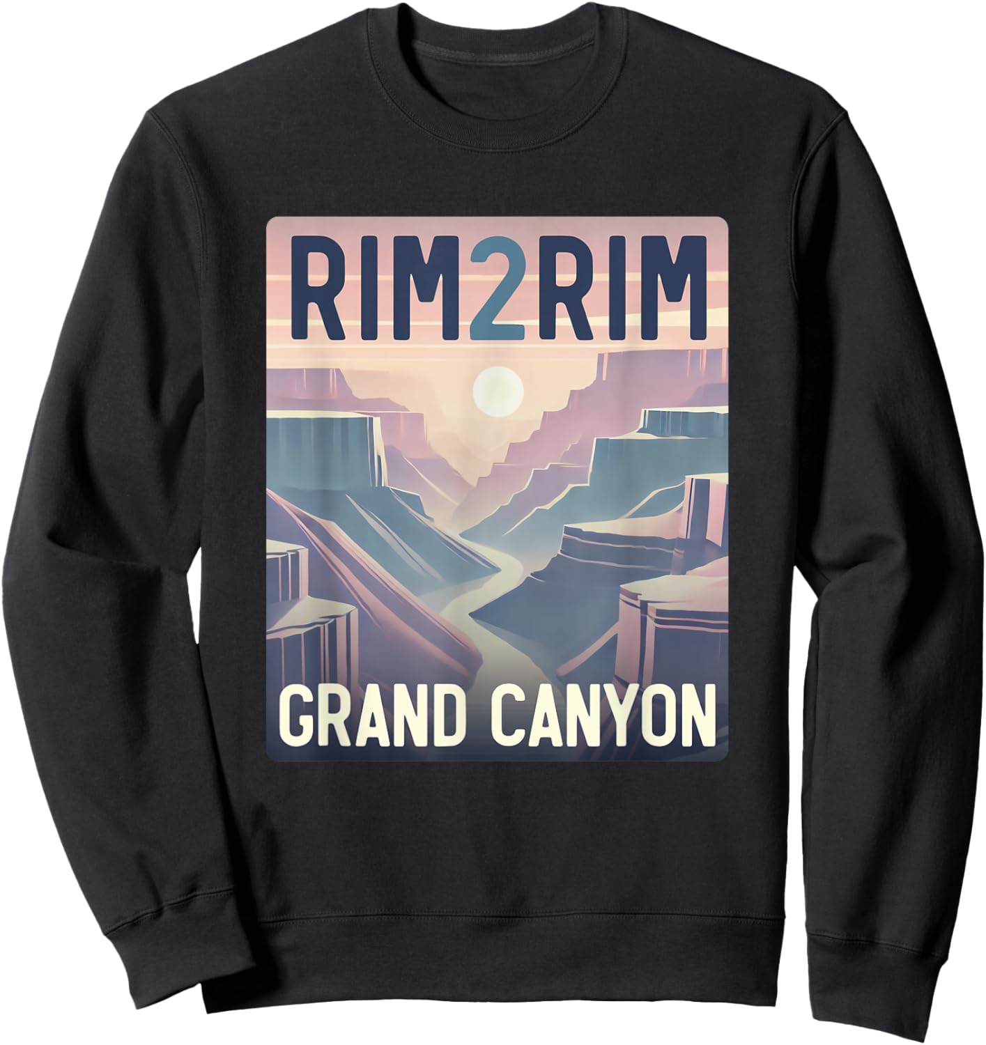 Rim 2 Rim Grand Canyon Trail Run Outfit, R2R2R Run Hiking Sweatshirt - Sweatshirt | Black