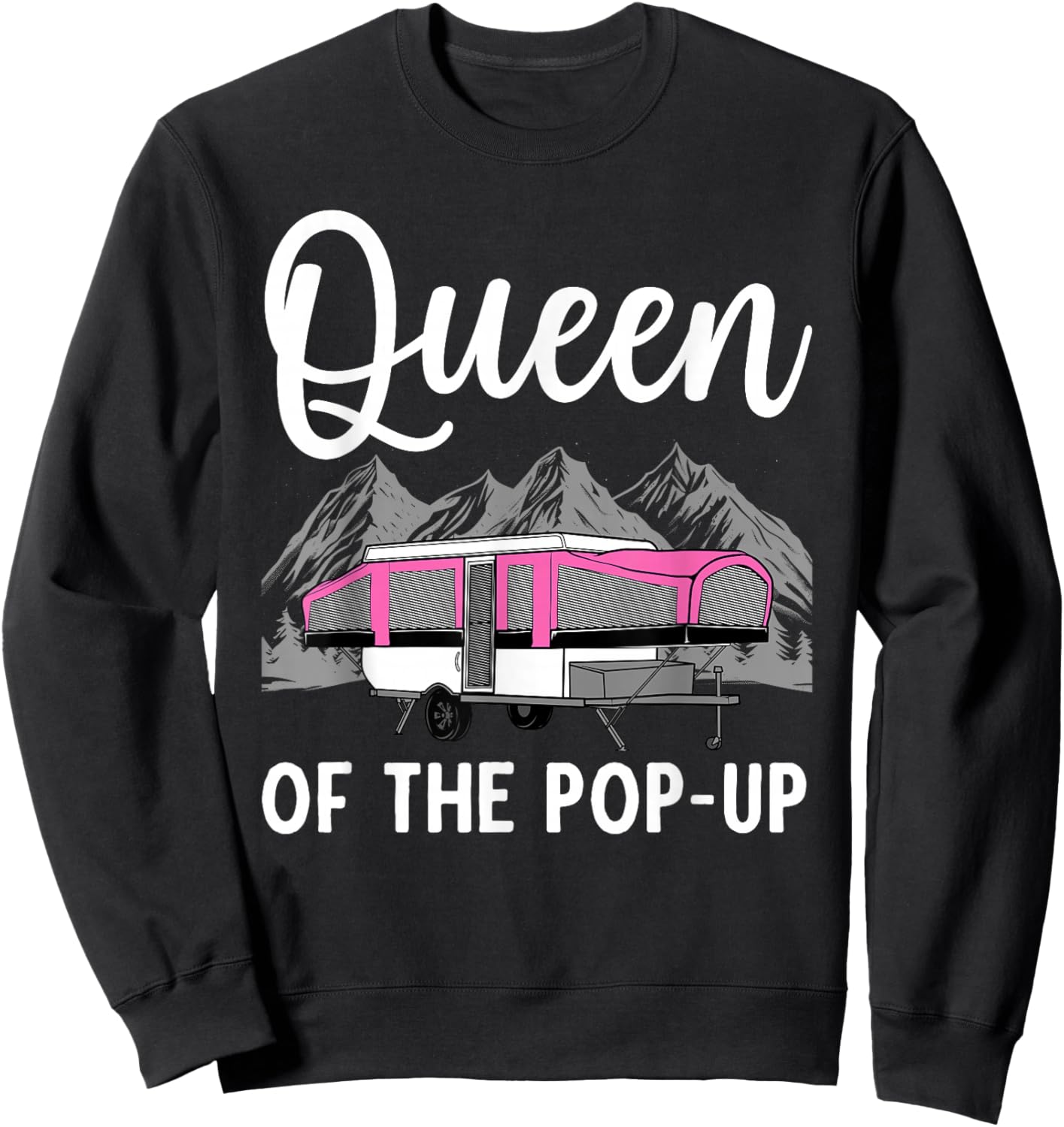 Pop Up Camper Art Girls Pop Up Trailer Camping Sweatshirt - Sweatshirt | Black