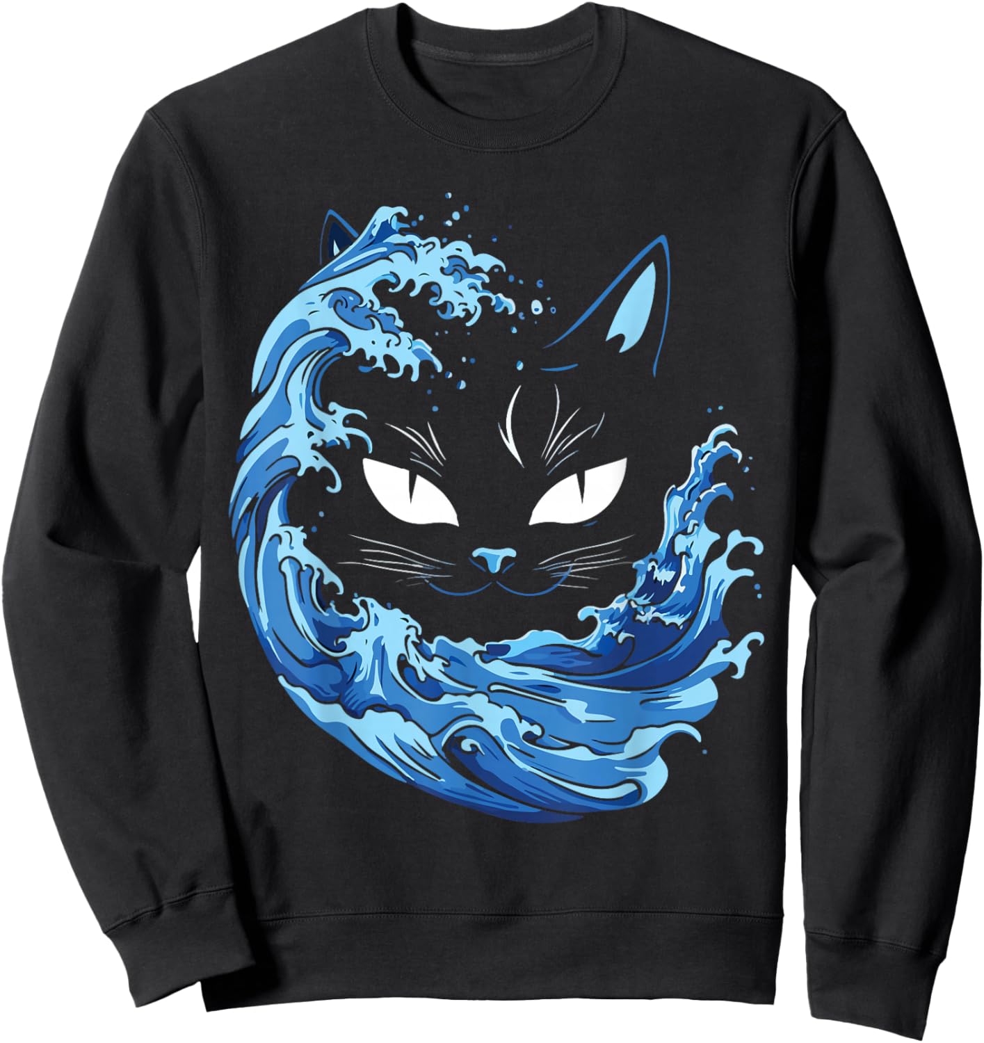 Blue Cats Wave For Kamala Funny Blue Wave Of Cat Ladies Sweatshirt - Sweatshirt | Black