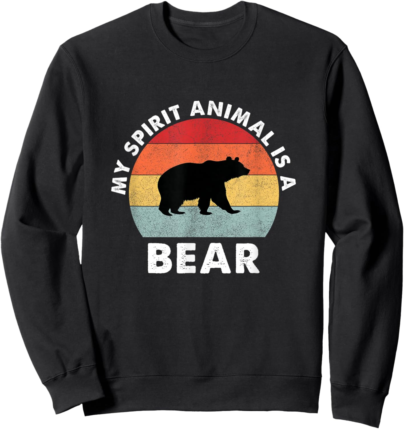 Vintage My Spirit Animal Is A Bear Sweatshirt - Sweatshirt | Black