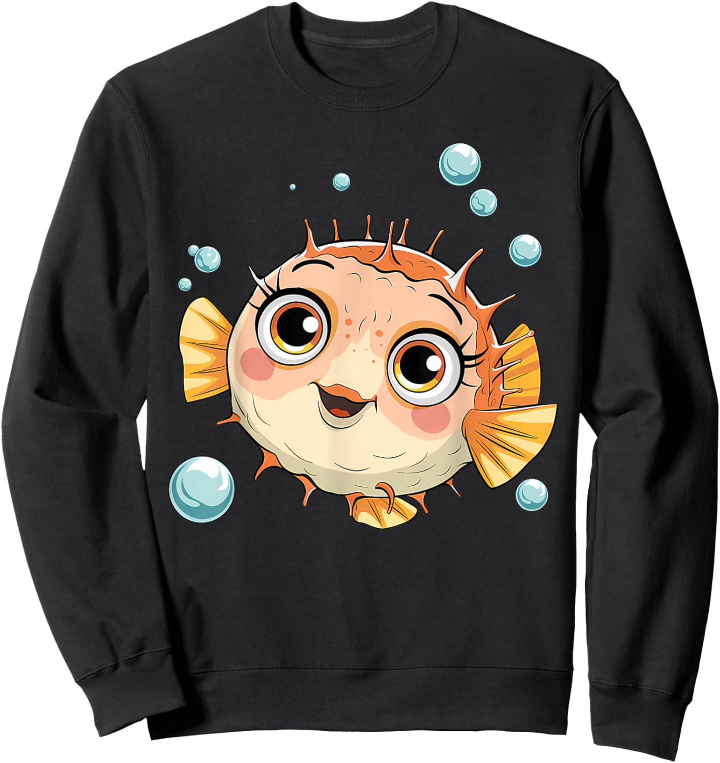 Puffer Fish Blowfish Bubbles Sweatshirt - Sweatshirt | Black