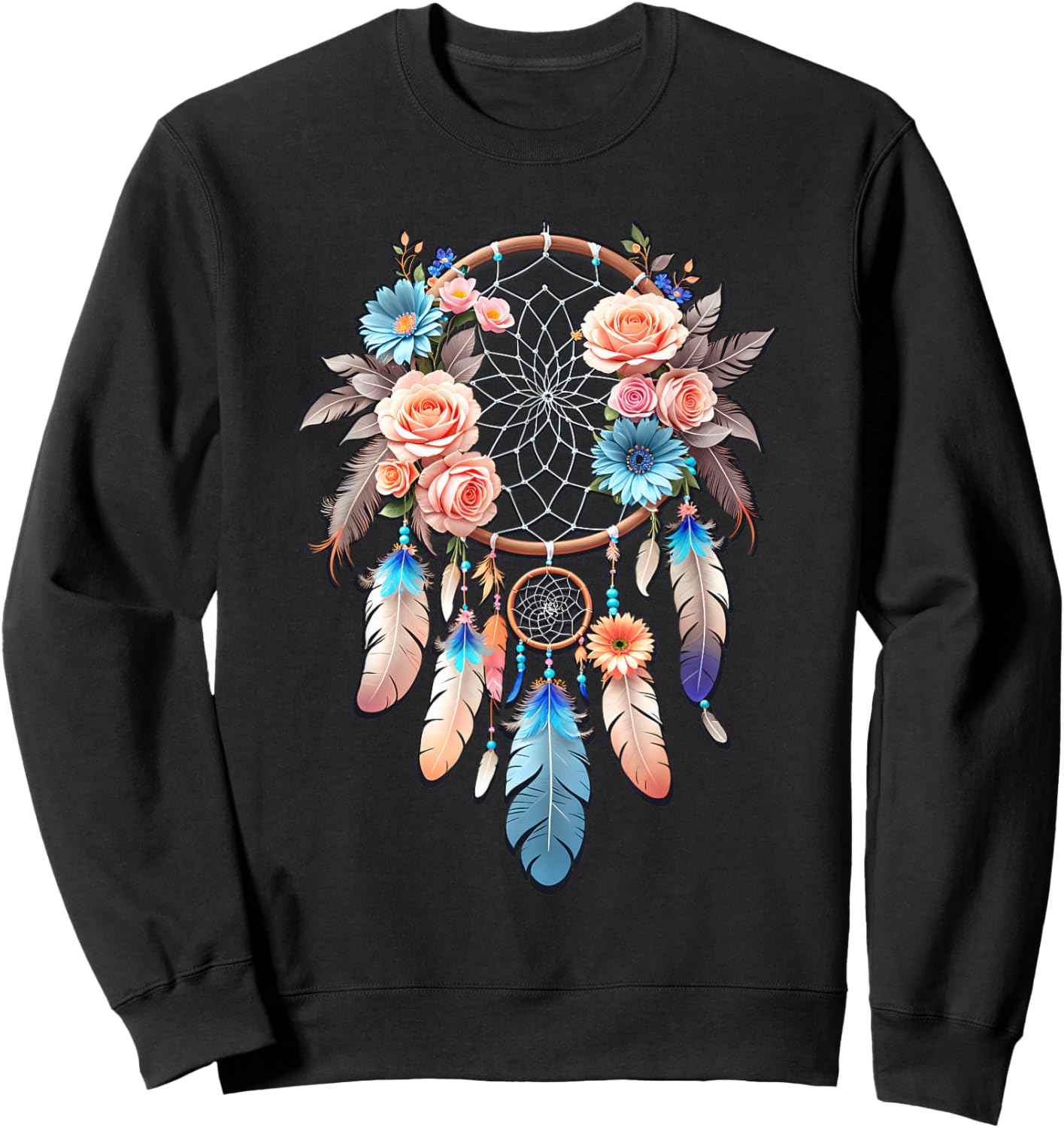 Boho Dream Catcher Native American Indian Indigenous Women Sweatshirt - Sweatshirt | Black