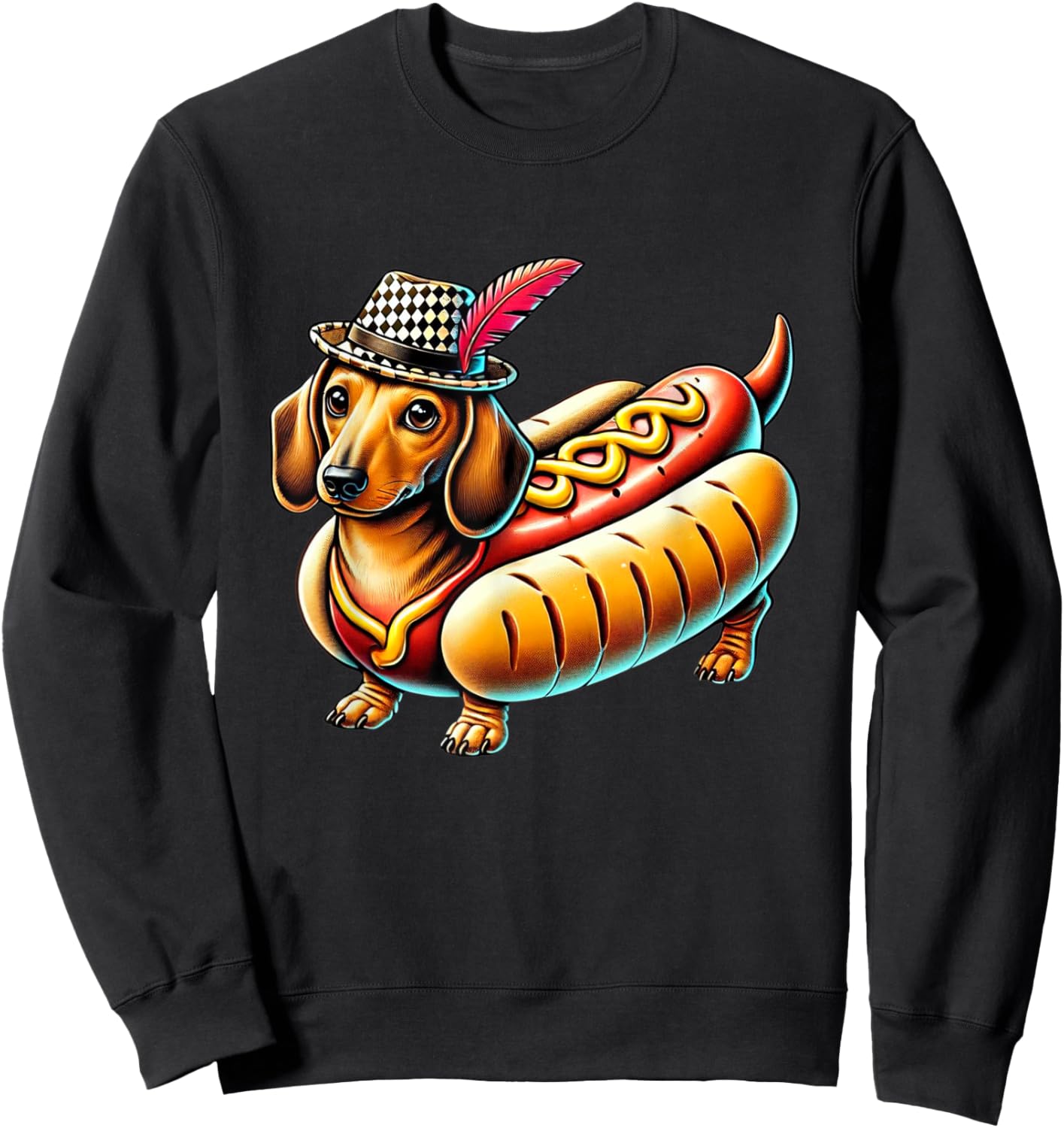 Funny Dachshund Dog Oktoberfest Wiener Dog German Sweatshirt - Sweatshirt | Black