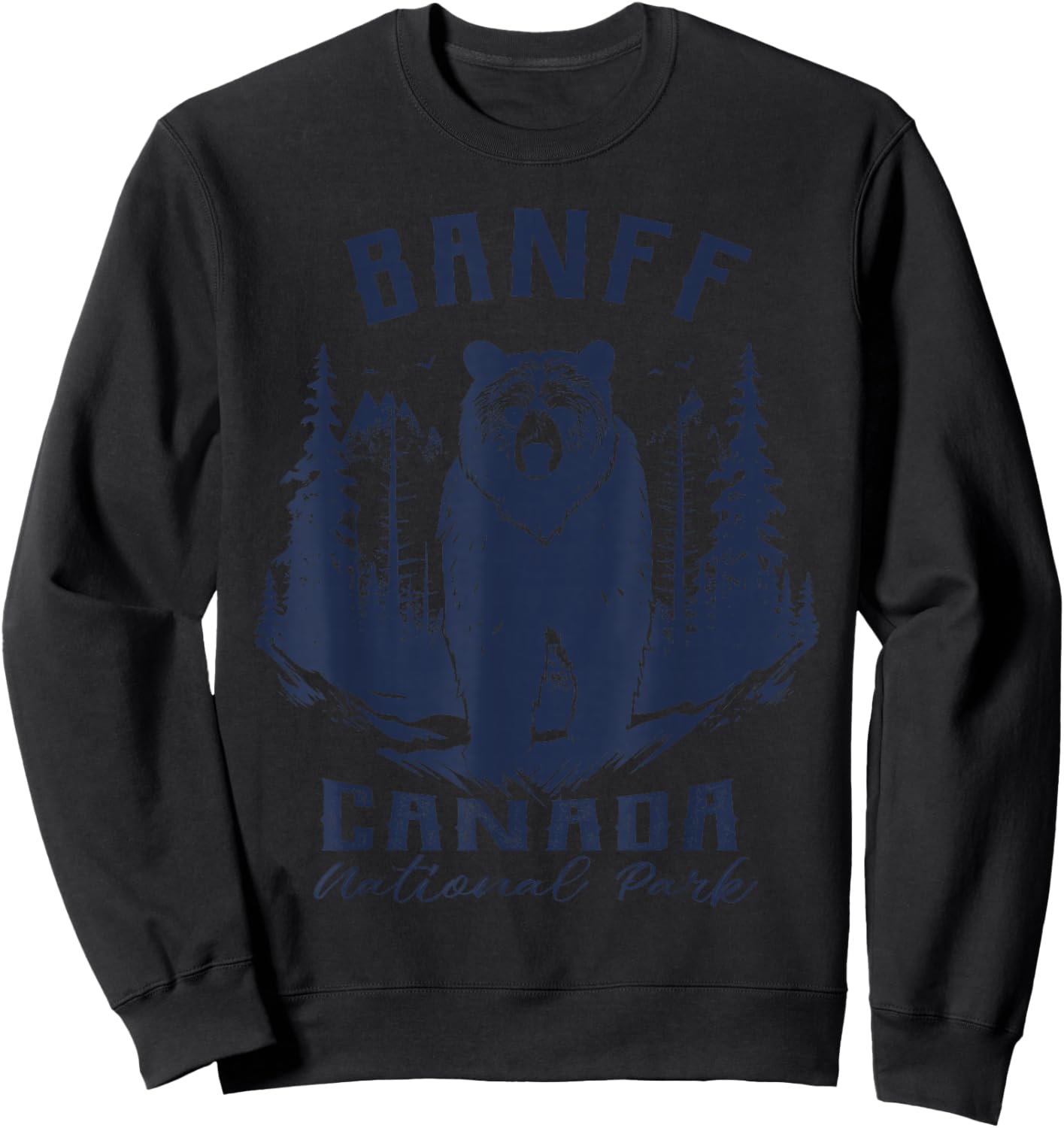 Vintage Banff National Park Canada Souvenir Hiking Camping Sweatshirt - Sweatshirt | Black