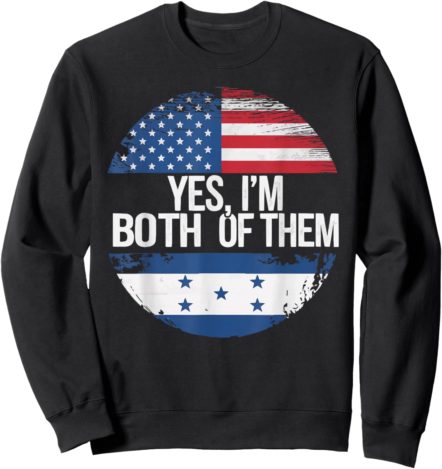 Half American Half Honduran USA Flag Honduras America Sweatshirt - Sweatshirt | Black