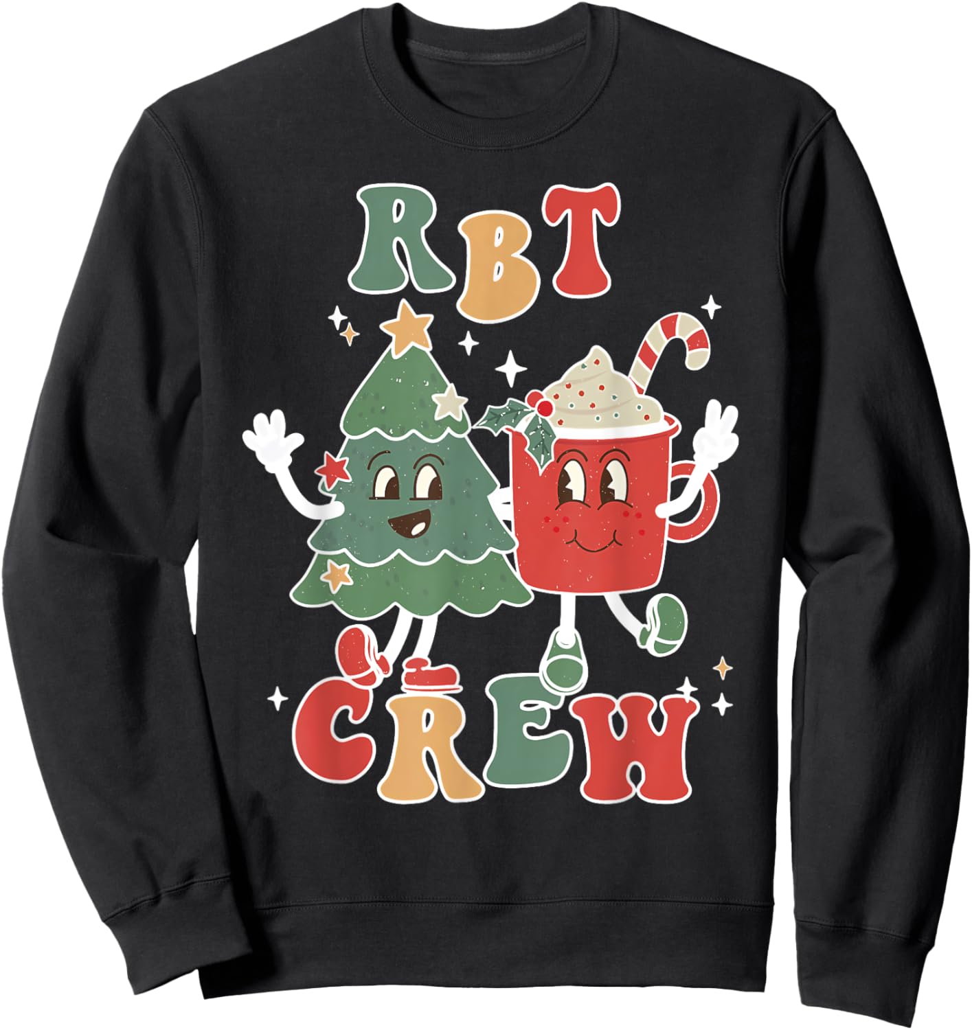 Rbt Crew Christmas Tree Coffee Latte Behavior Tech Rbt Xmas Sweatshirt - Sweatshirt | Black