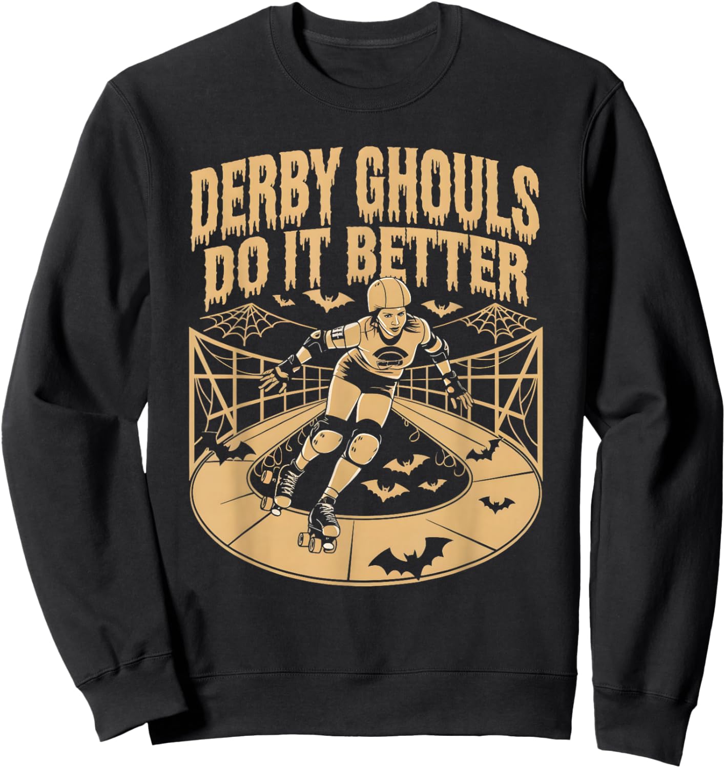 Spooky Roller Derby Enthusiasts -Adults Halloween Derby Sweatshirt - Sweatshirt | Black