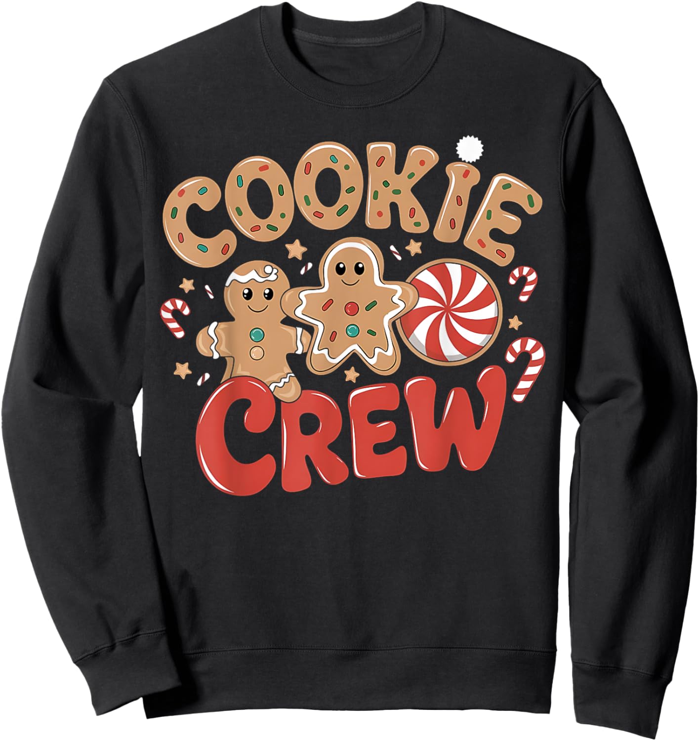 Cookie Crew Gingerbread Christmas Family Baking Team Holiday Sweatshirt - Sweatshirt | Black