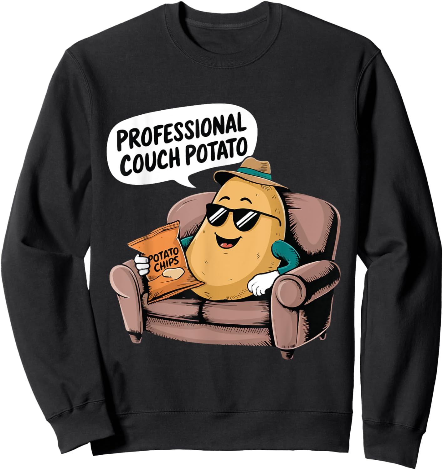 Lazy Personal Funny Professional Couch Potatoes Retirement Sweatshirt - Sweatshirt | Black