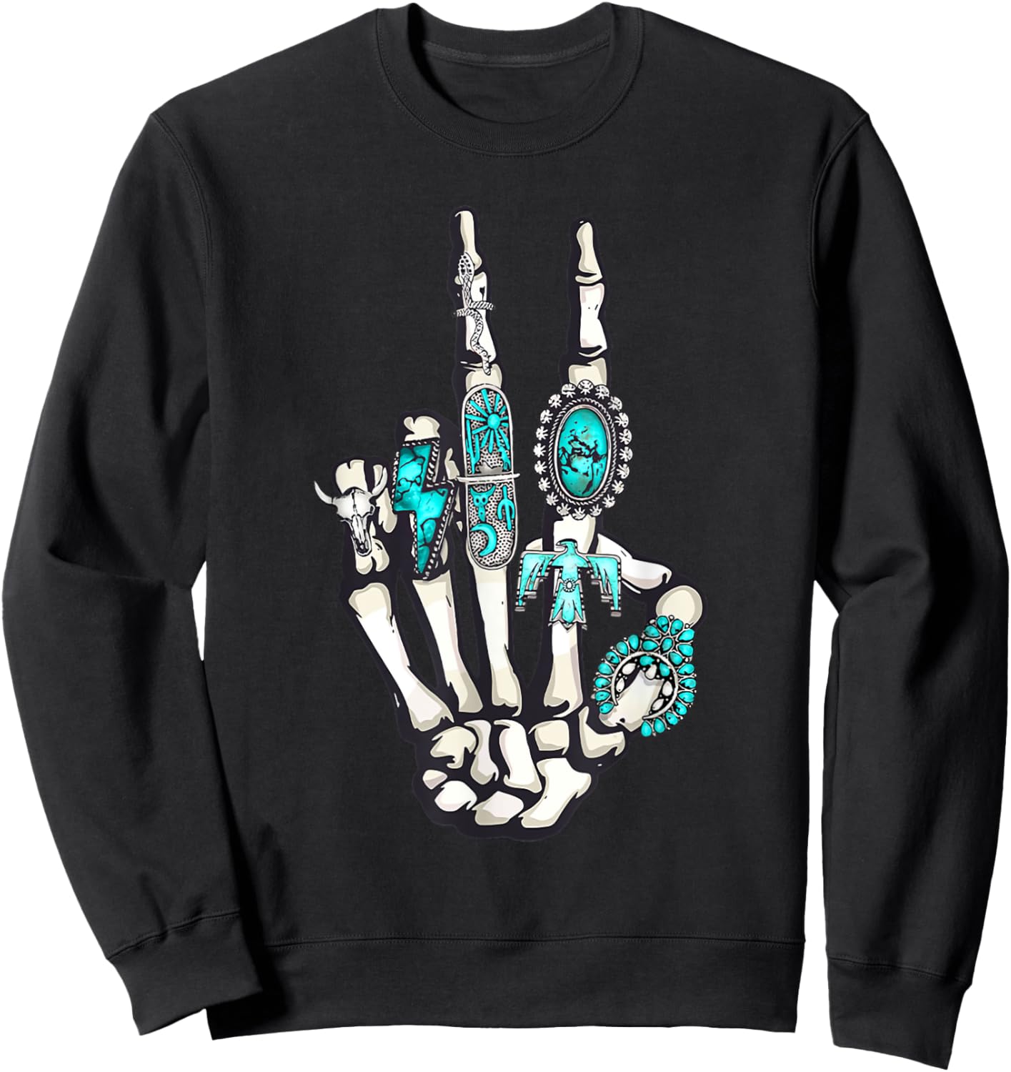 Concho Ring Skeleton Sweatshirt - Sweatshirt | Black