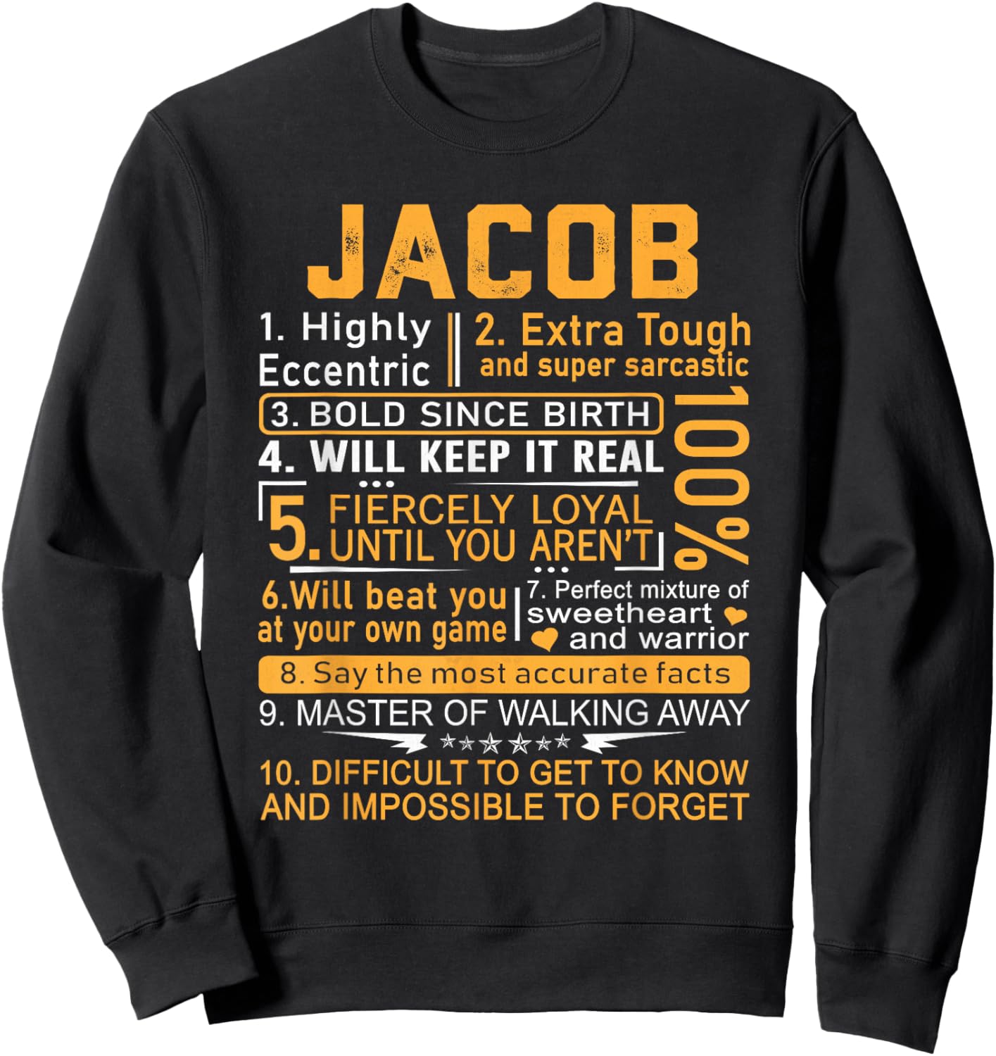 Jacob Name Shirt Personalized Jacob First Name Sweatshirt - Sweatshirt | Black