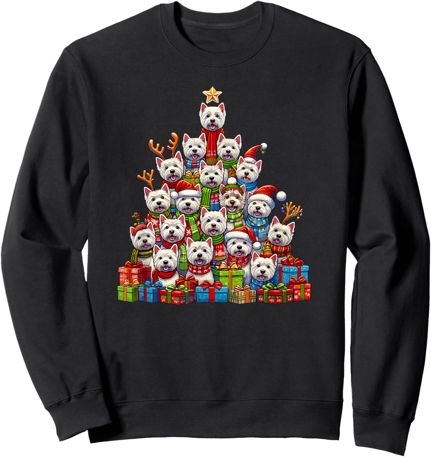 Christmas Tree West Highland White Terrier Westie Sweatshirt - Sweatshirt | Black