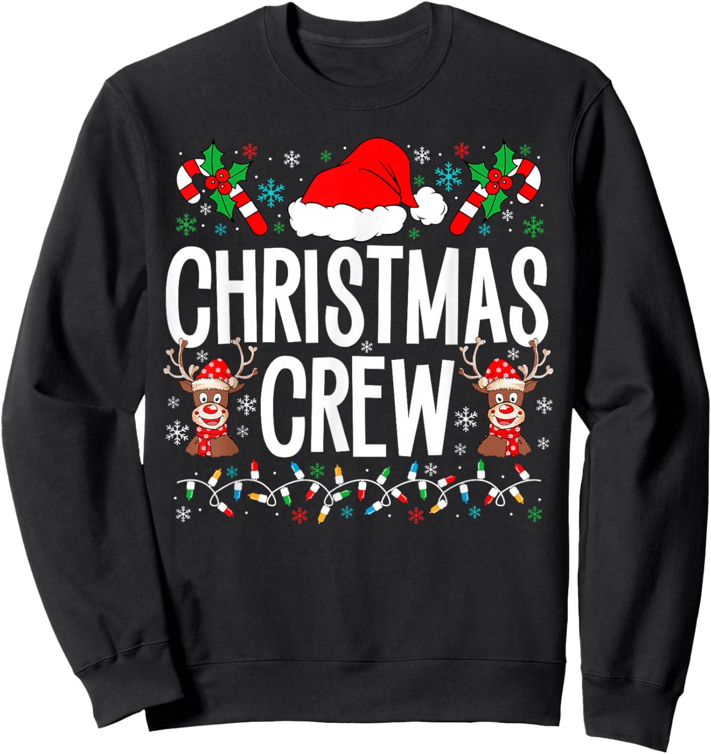 Christmas Crew Family Matching Xmas Toddler Kid Boy Girl Sweatshirt - Sweatshirt | Black