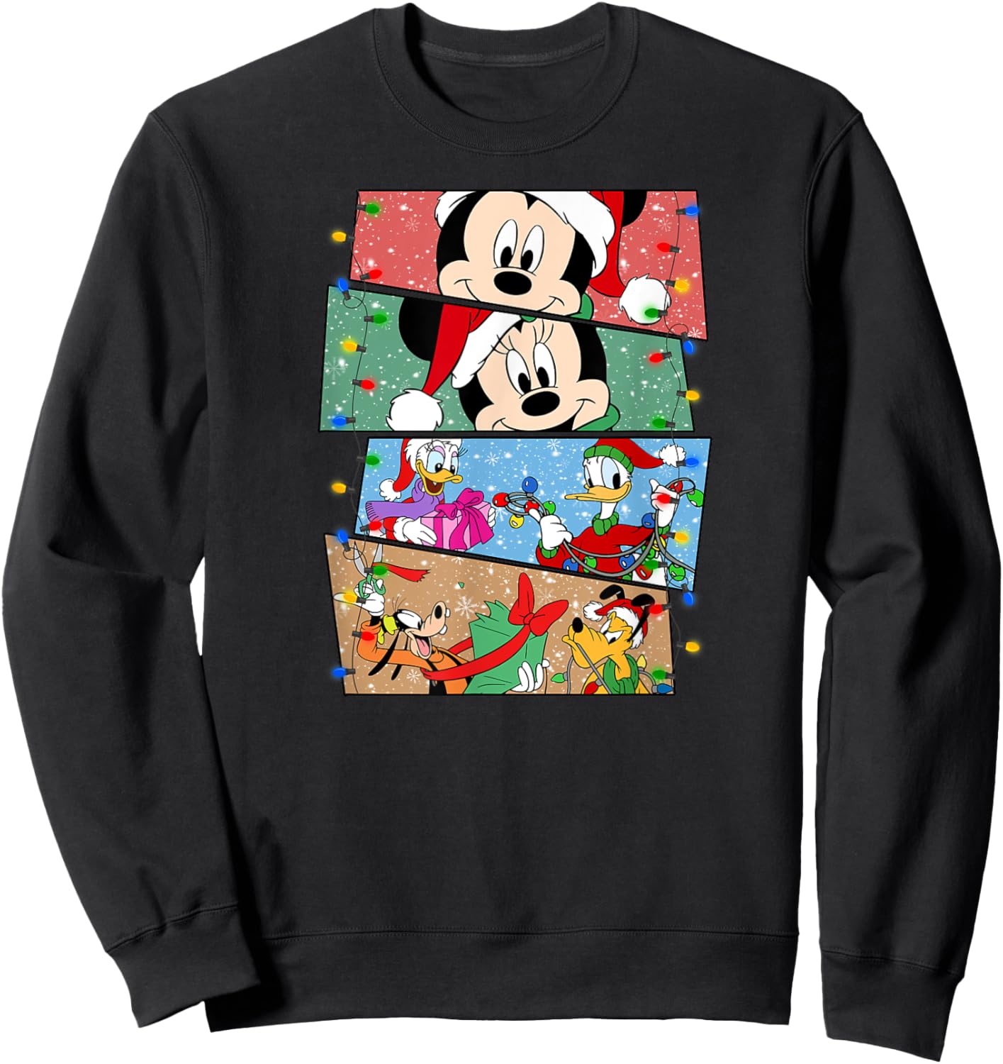 Christmas Mouse with friends, christmas lights Sweatshirt - Sweatshirt | Black