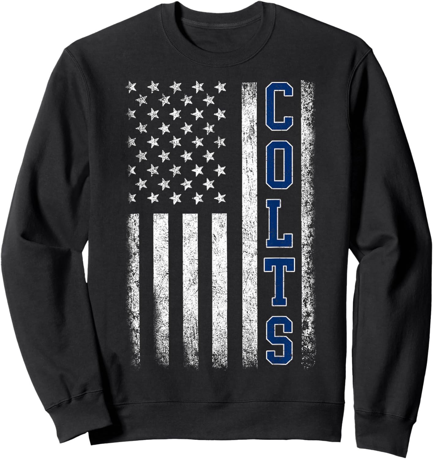 Colts Vintage Retro Men Women Boy Girl Sweatshirt - Sweatshirt | Black