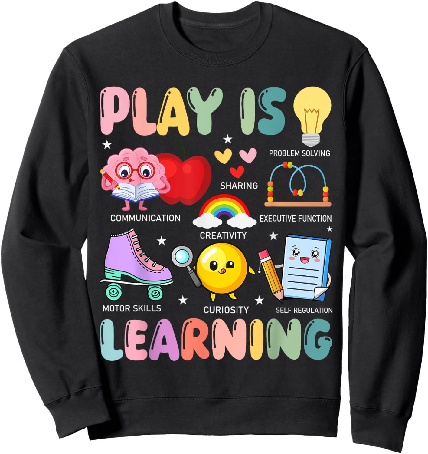 Retro Play Is Learning Kindergarten Teacher Team Women Sweatshirt - Sweatshirt | Black