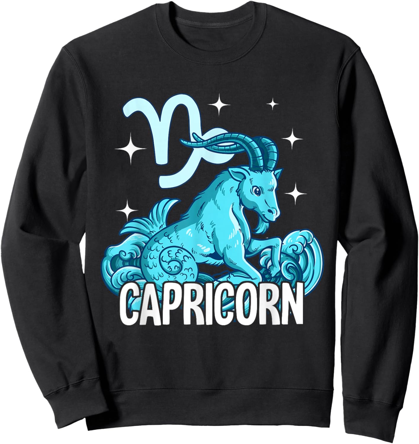 Capricorn Zodiac Sign Sweatshirt - Sweatshirt | Black