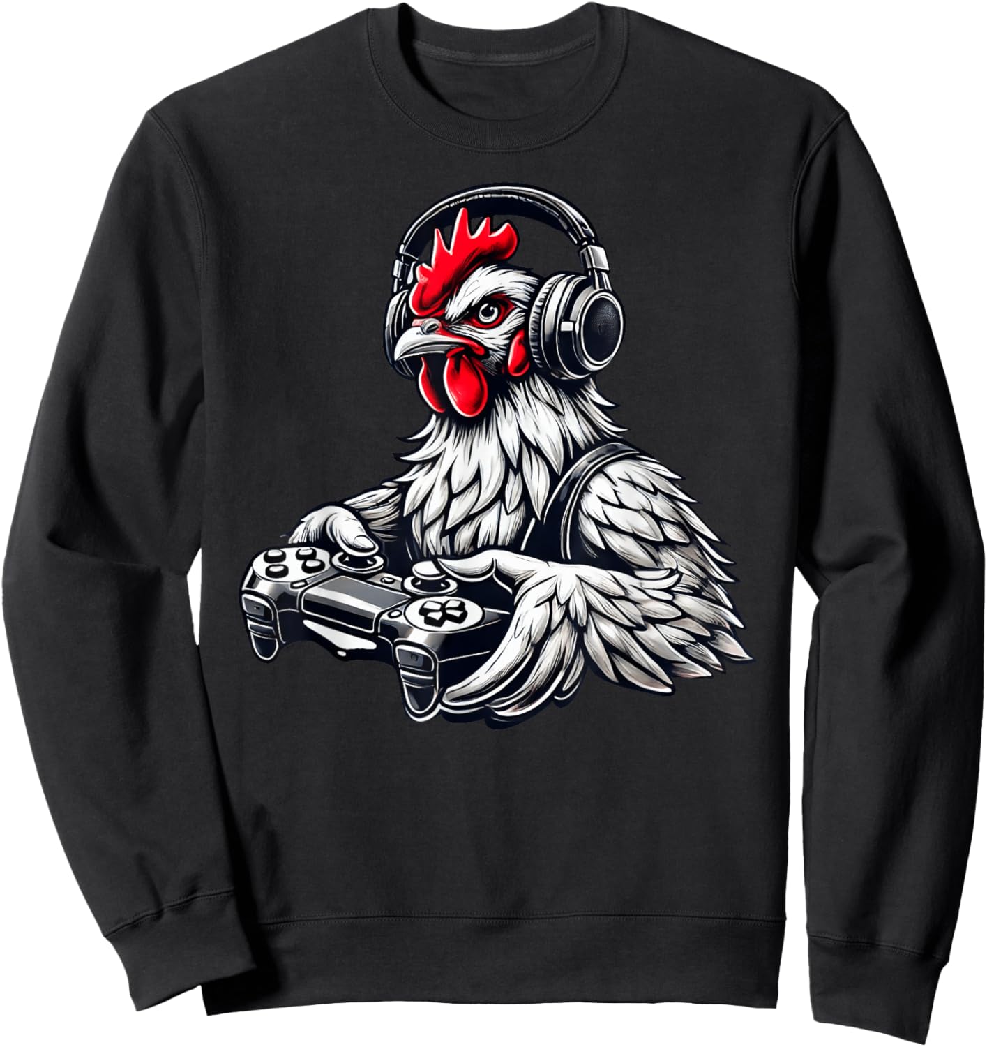 Chicken Funny Video Games Graphic Chicken Gamers Sweatshirt - Sweatshirt | Black