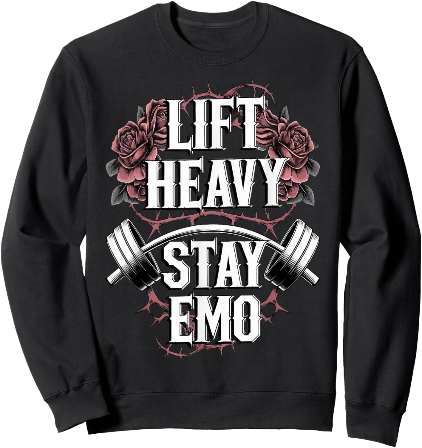 Lift Heavy Stay Emo Sweatshirt - Sweatshirt | Black