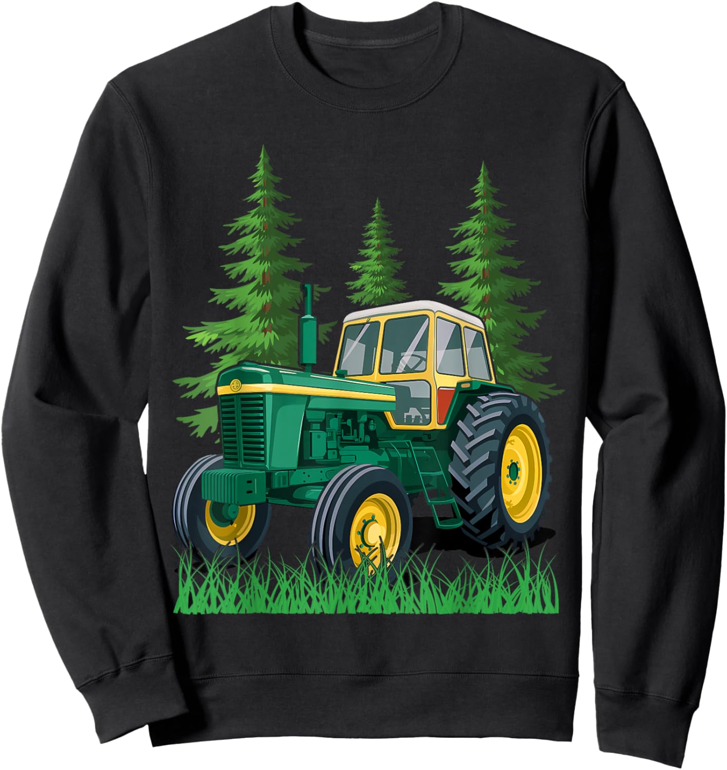 Green Farming Tractor Sweatshirt - Sweatshirt | Black