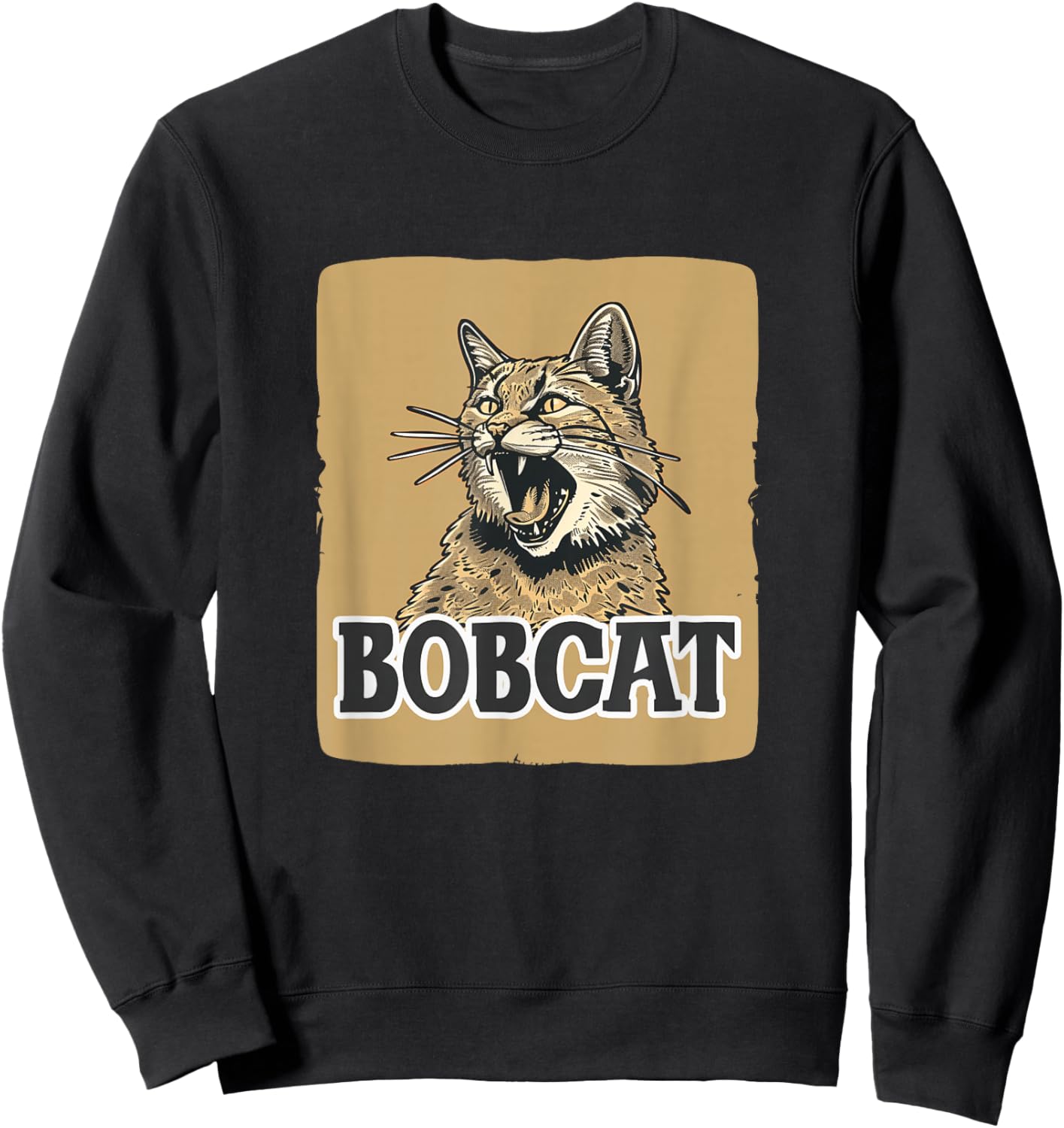 Funny looking Bobcat Costume for Boys and Girls Sweatshirt - Sweatshirt | Black