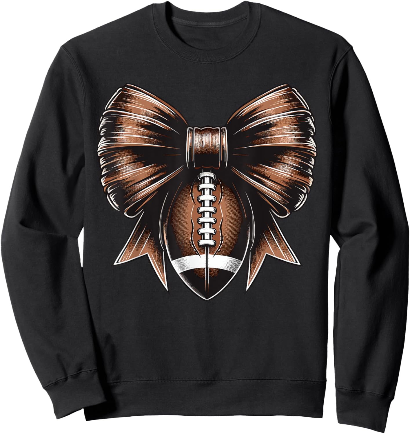 Football Coquette Bow Football Sweatshirt - Sweatshirt | Black