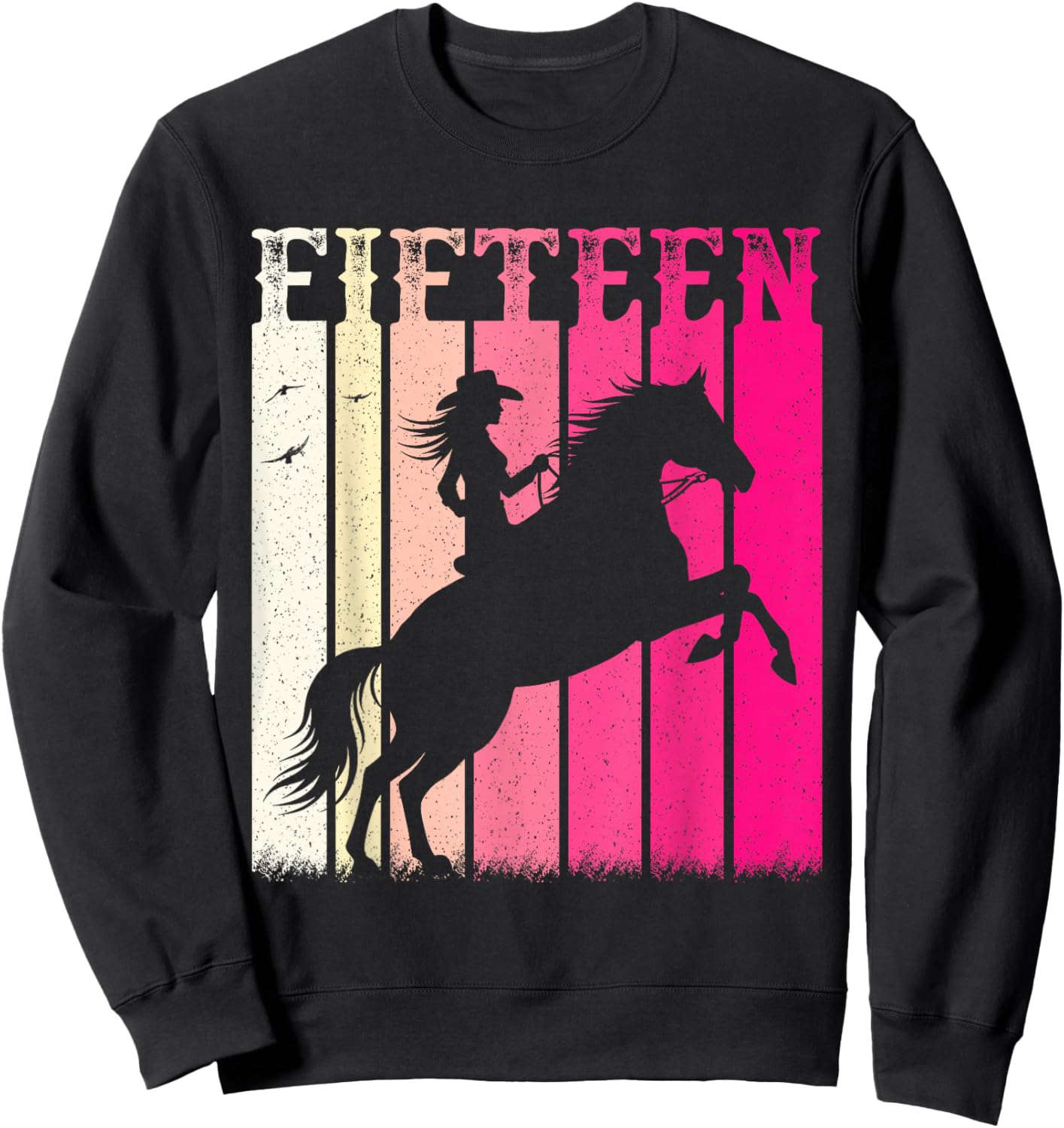 Rodeo 15th Birthday Horse Girls Cowgirl 15 Year Old Western Sweatshirt - Sweatshirt | Black